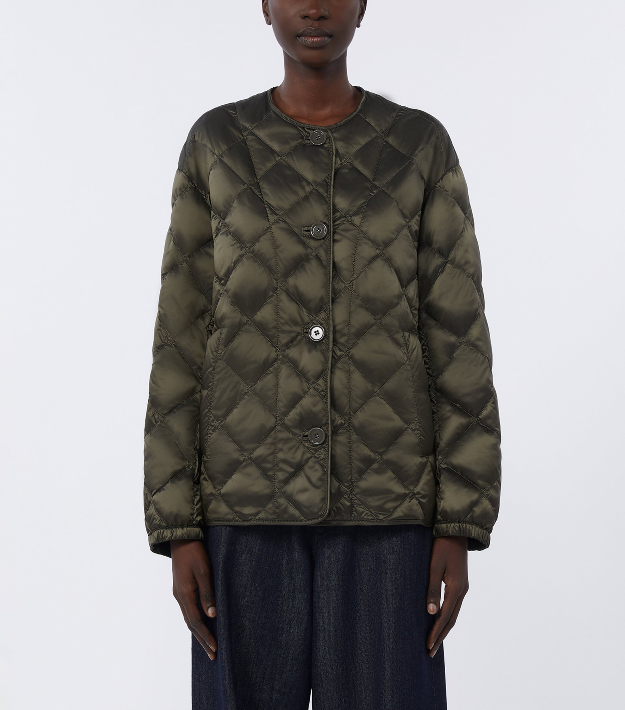 Down Diamond-Quilted Jacket DARK GREEN Image 3