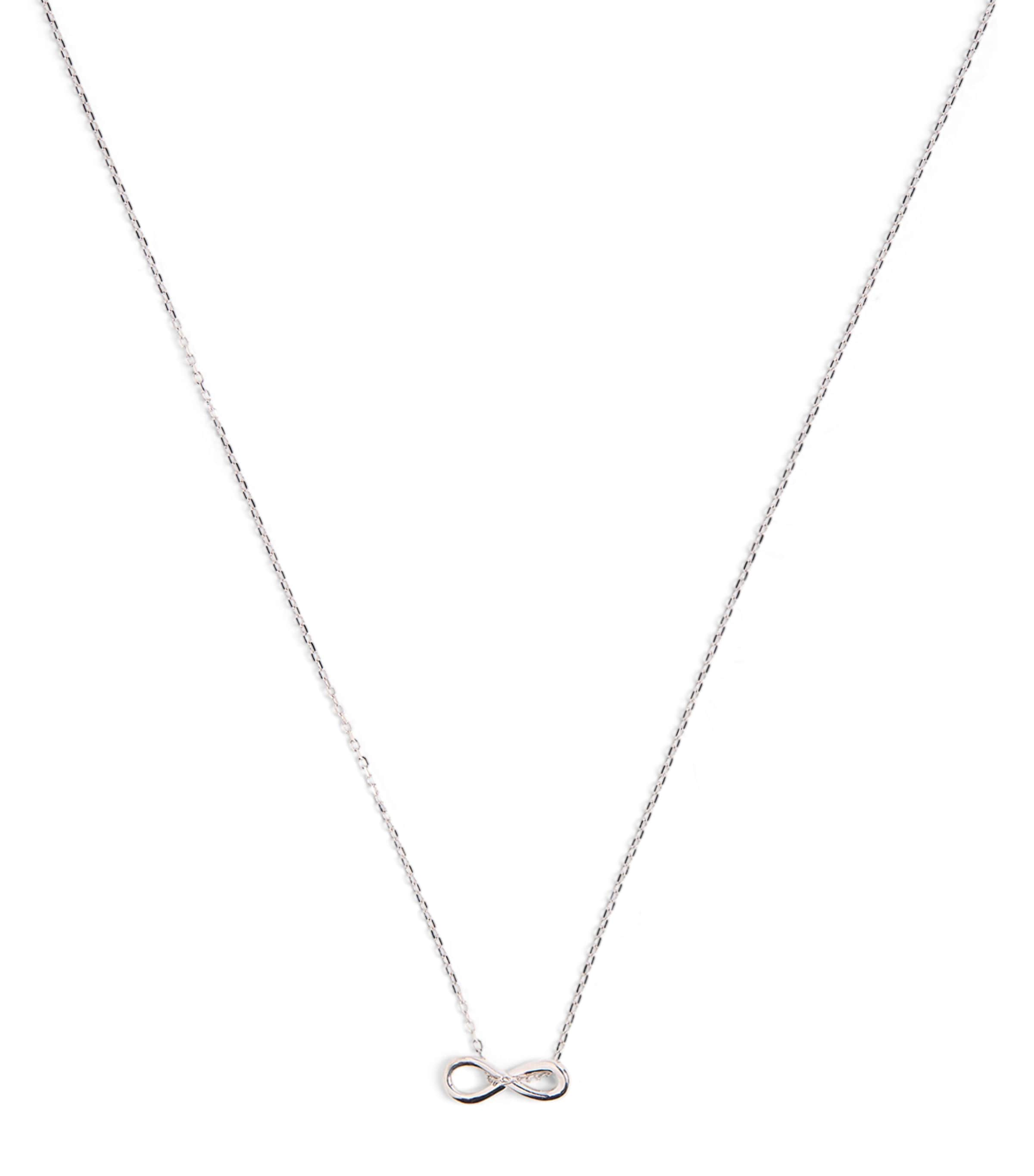 Astrid & Miyu White Gold Infinite Pendant Necklace In Silver