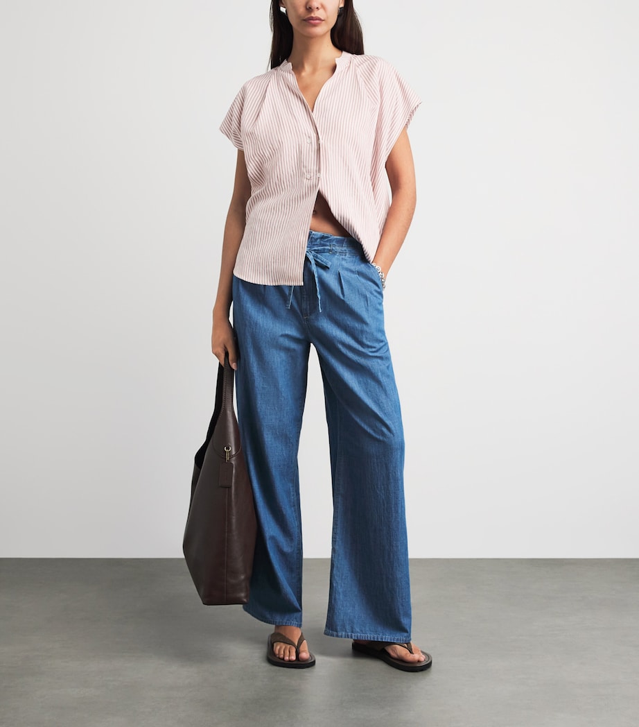 Citizens of Humanity Womens Stripe Penelope Blouse Raspberry Stripe Image 2