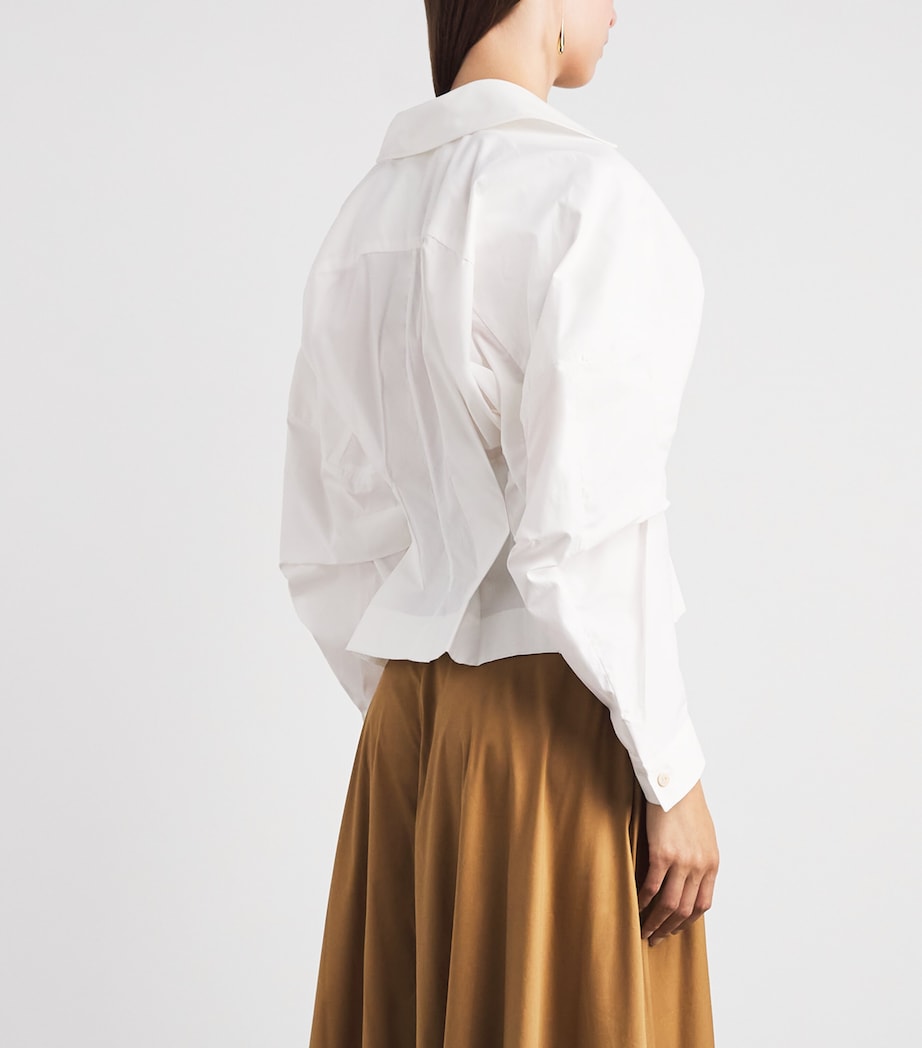 Palmer//Harding Womens Cotton Honesty Opens Shirt Wht Whte Cttn Poplin Image 5