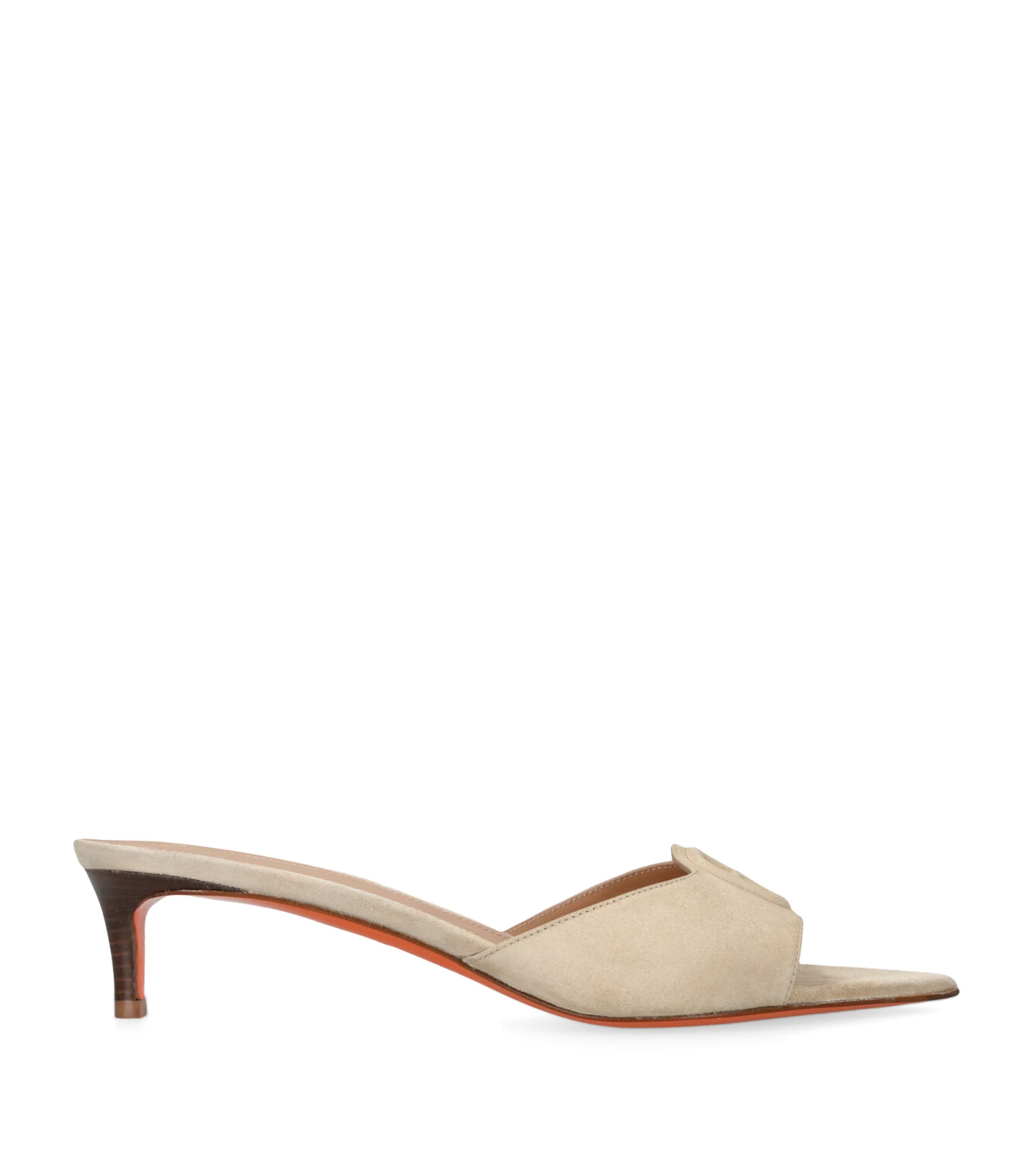 Santoni Suede Kitten Mules 45