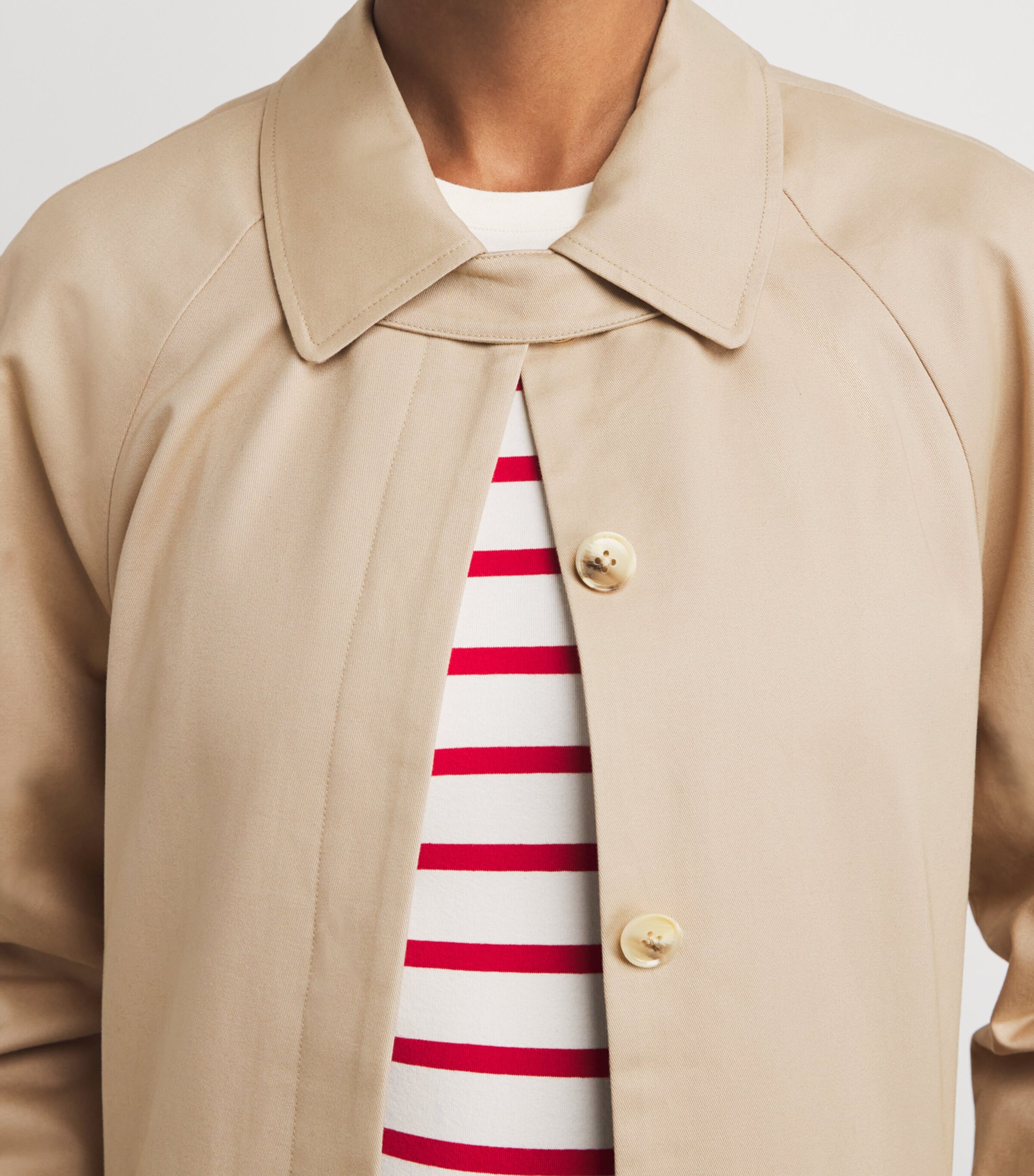 Maje Womens Cotton Trench Coat Beige Image 6