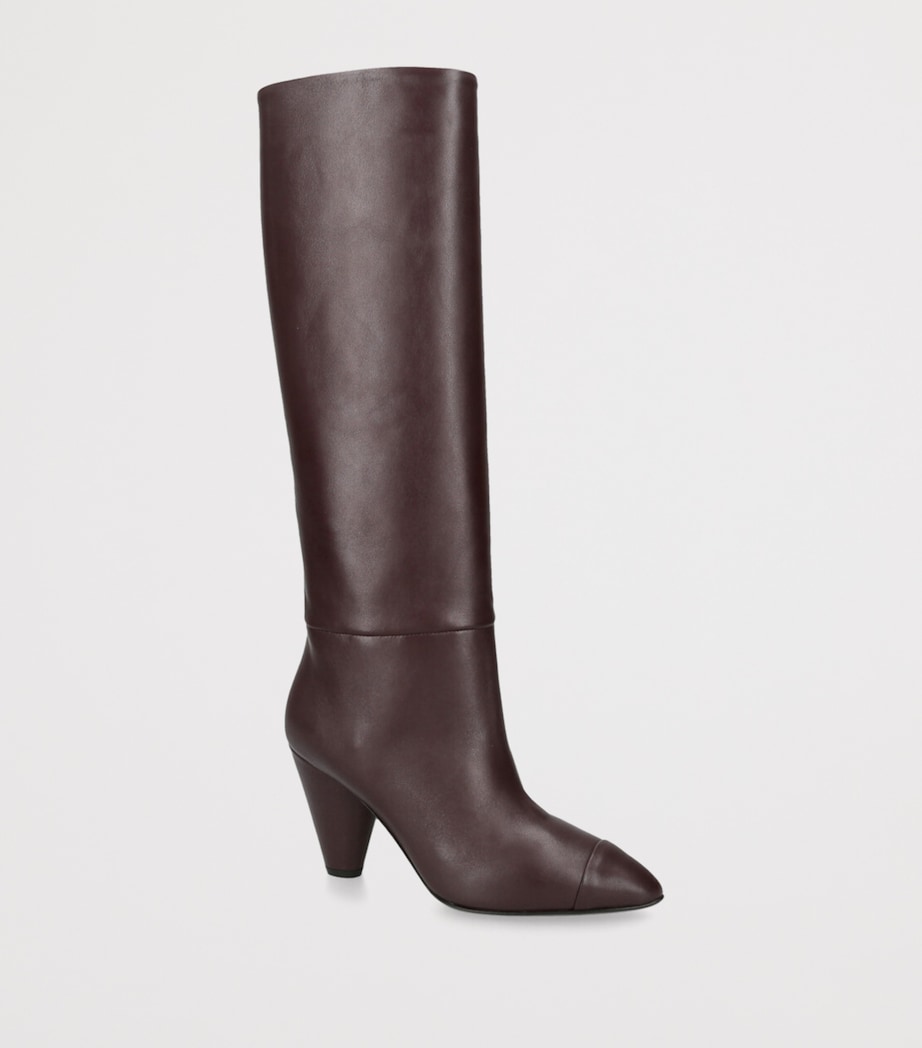 Leather Naty Knee-High Boots 85 WINE Image 3