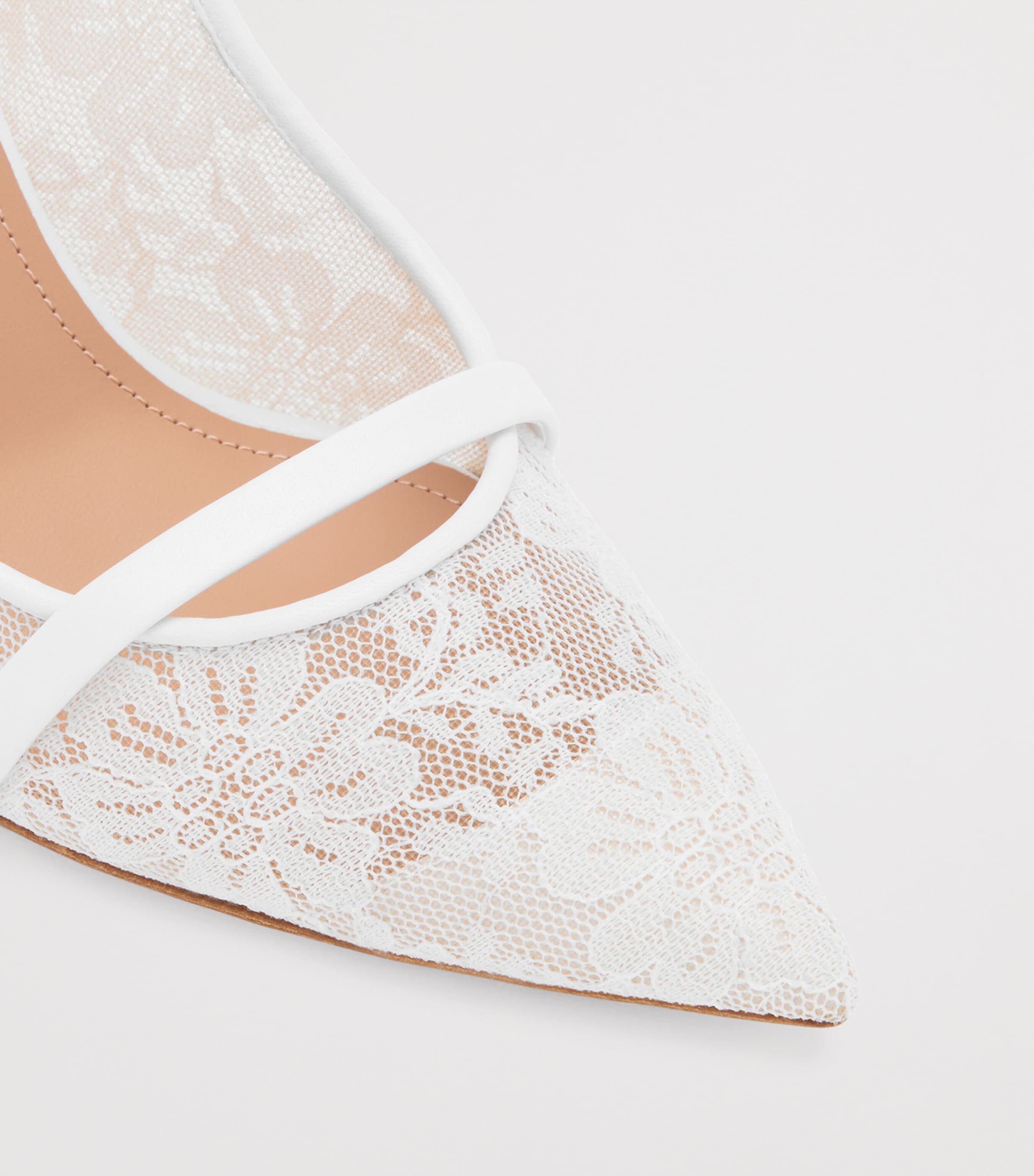 Lace Marion Slingback Pumps 85 WHITE Image 5