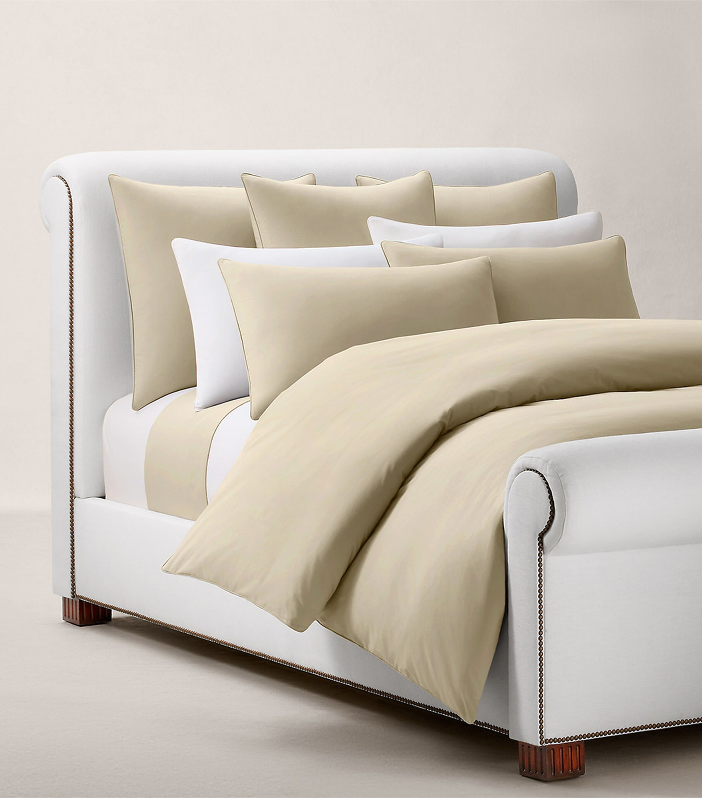Ralph Lauren Home Cotton Player Euro King Fitted Sheet (160cm x 200cm) Paleoak Image 4