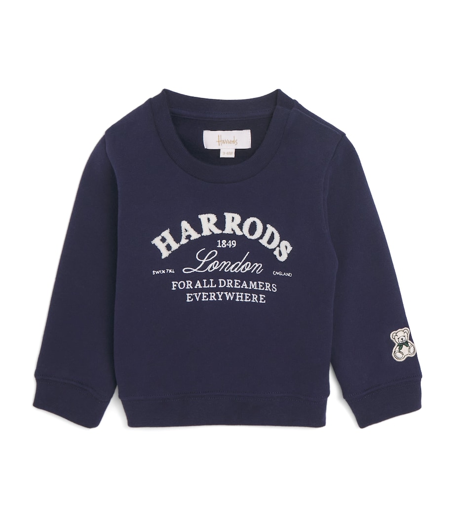 Cotton Logo Sweatshirt (0-18 Months) NAVY Image 1