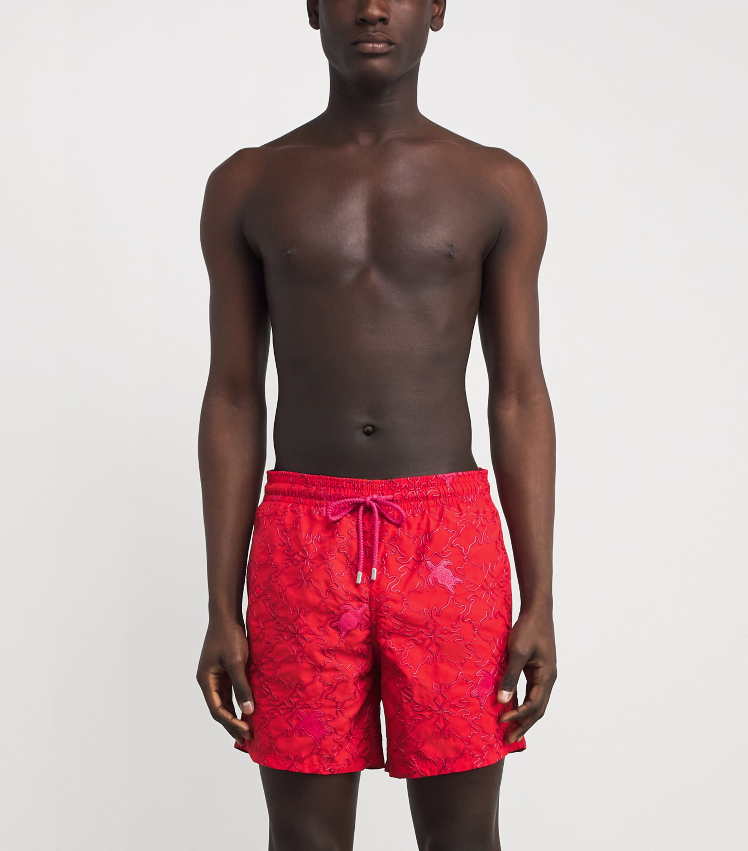 Embroidered Turtle Mistral Swim Shorts 201 COQUELICOT Image 3