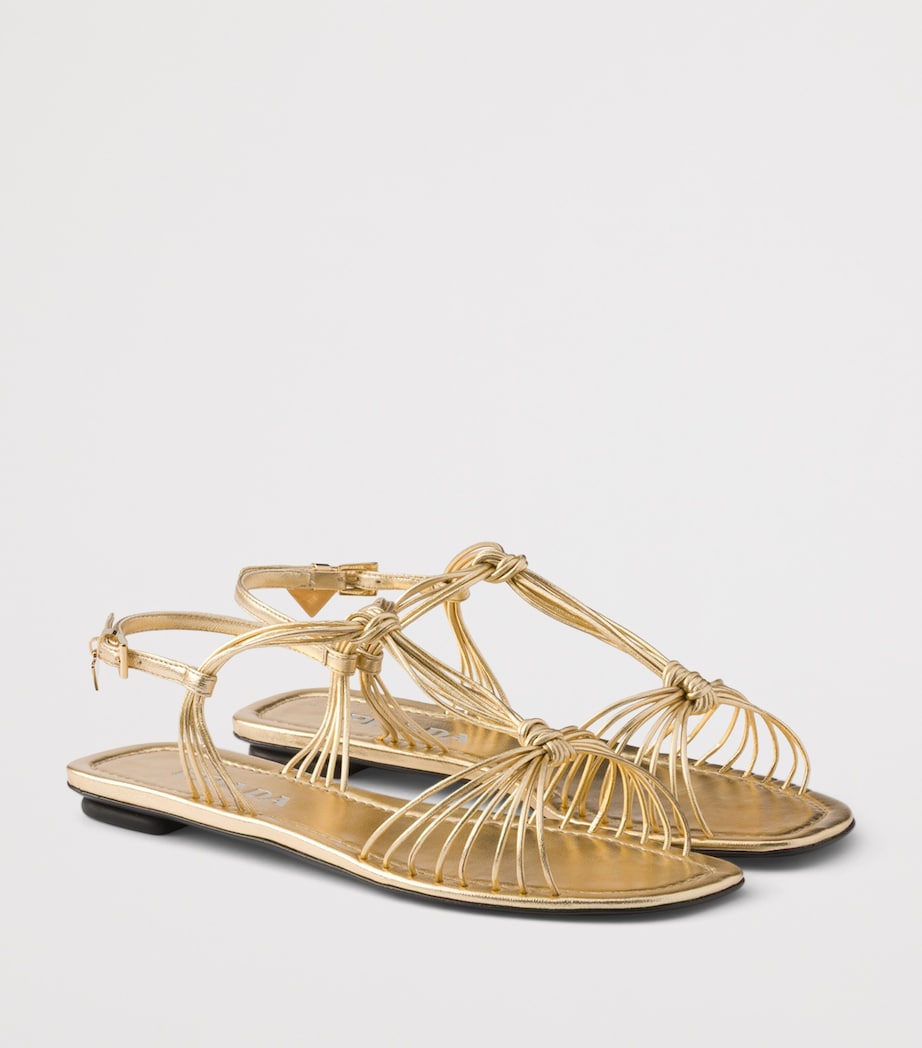 Prada Metallic Nappa Leather Sandals Image 2