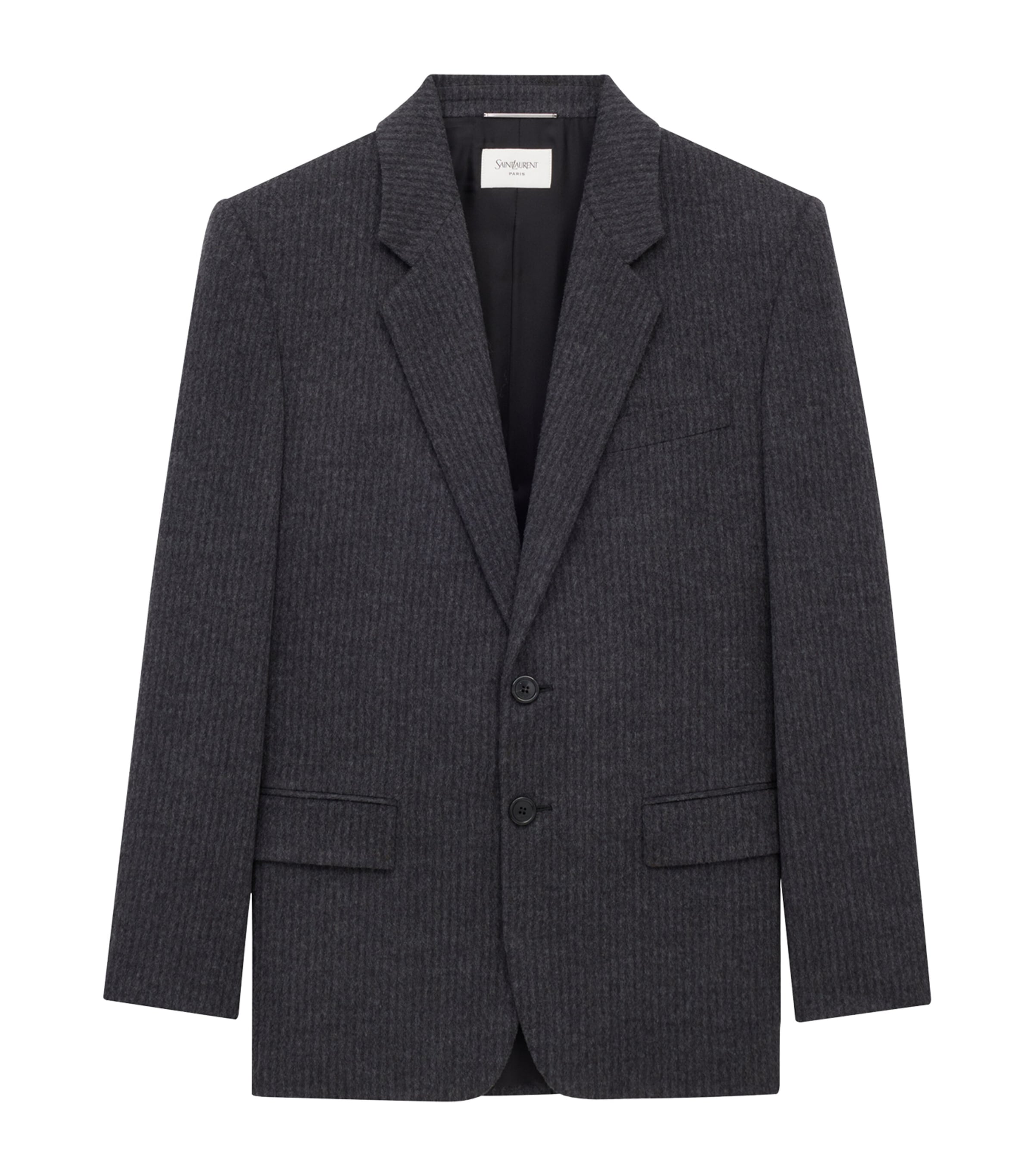 Saint Laurent Wool-cashmere Single-breasted Jacket In Black