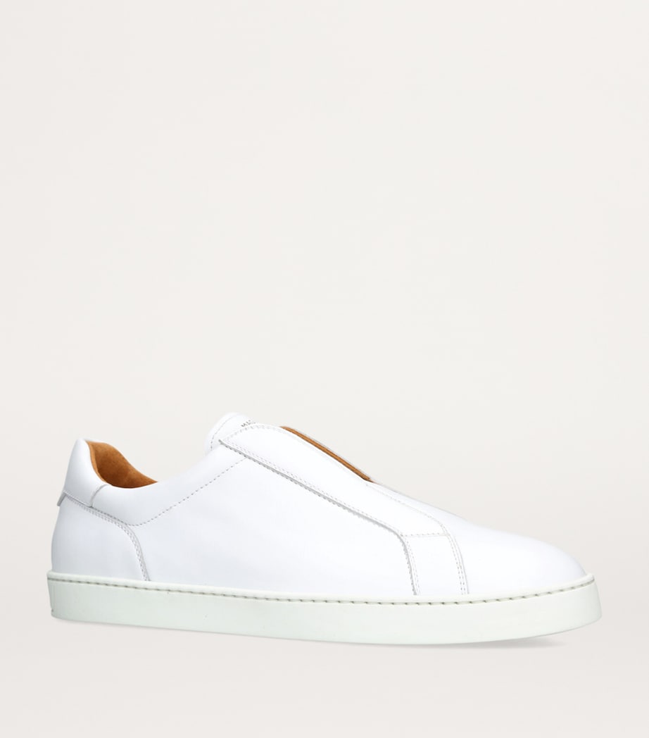 Leather Laceless Sneakers WHITE Image 3
