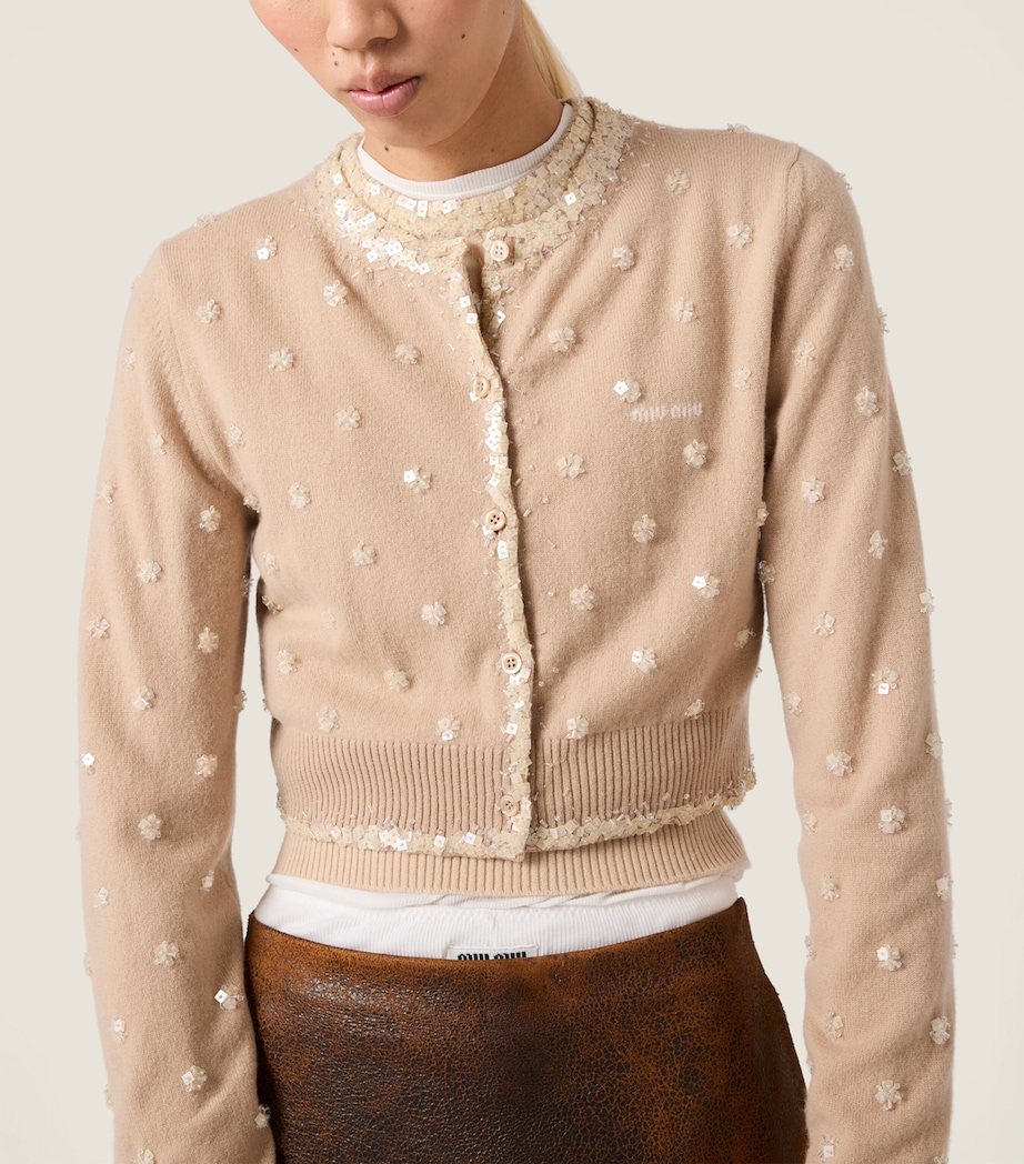 Cashmere Embellished Cardigan F0627 Image 5