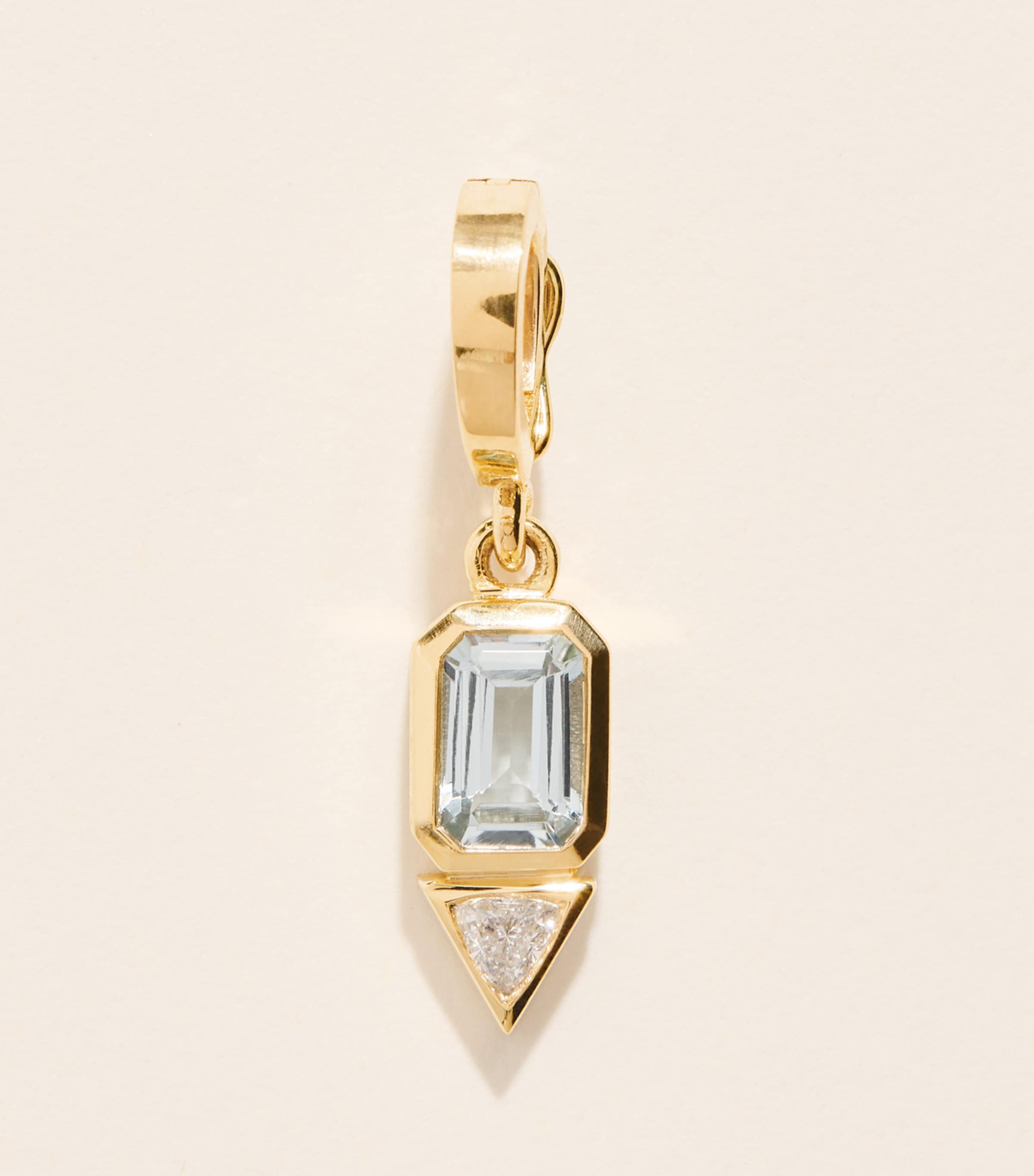 Azlee Yellow Gold, Diamond and Aquamarine March Charm Yellow Gold Image 1