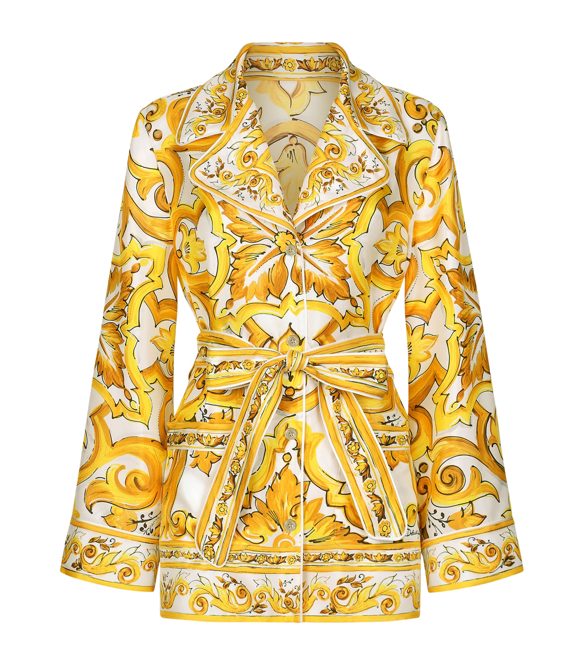 Dolce & Gabbana Silk Majolica Print Pyjama Shirt