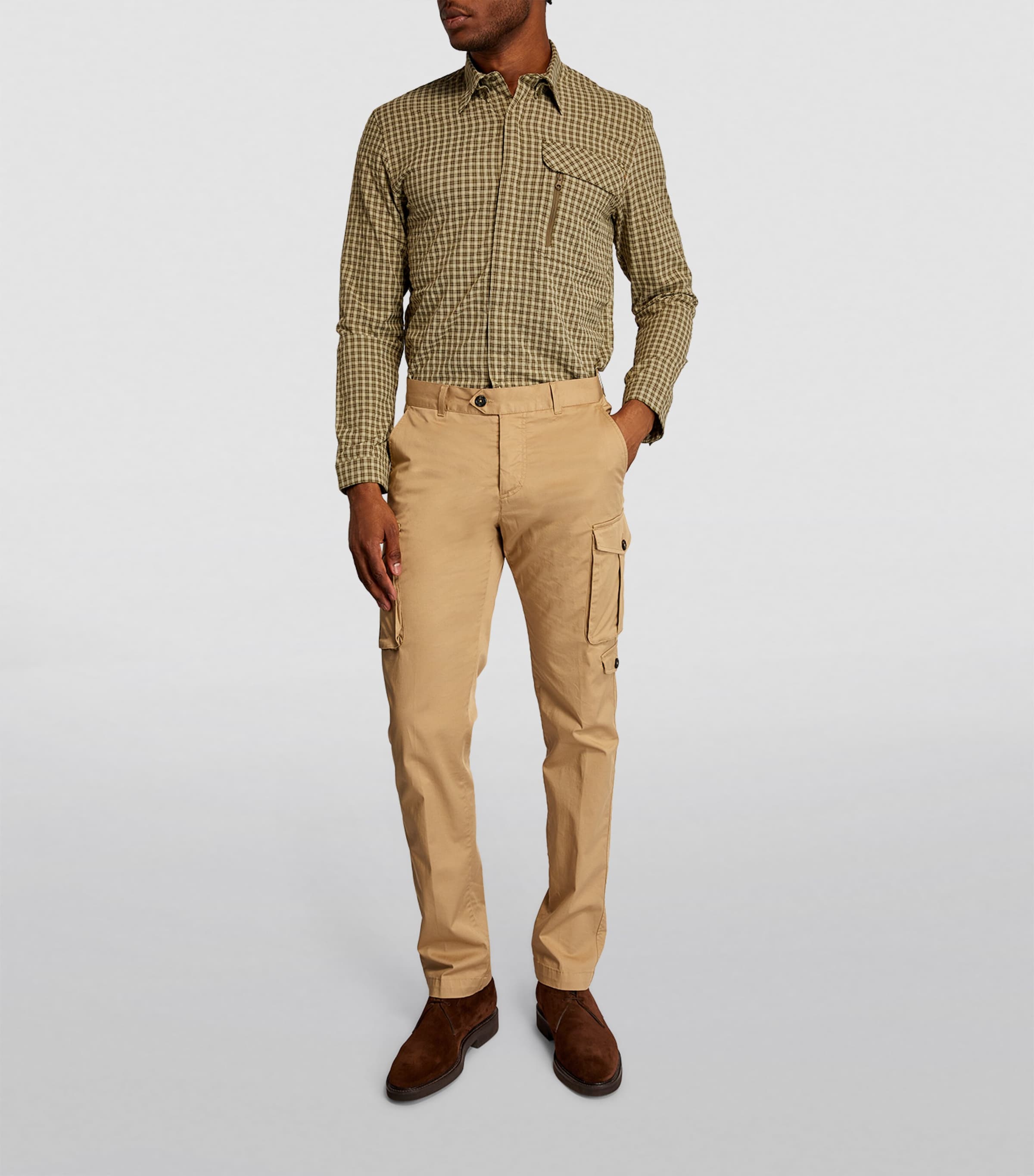 Check Long-Sleeved Shirt 073N - LT GREEN CHK Image 2