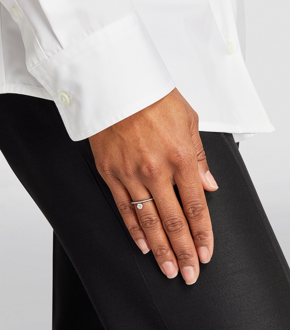 Blackened White Gold and Diamond Offset Hero Ring BLACK GOLD Image 5