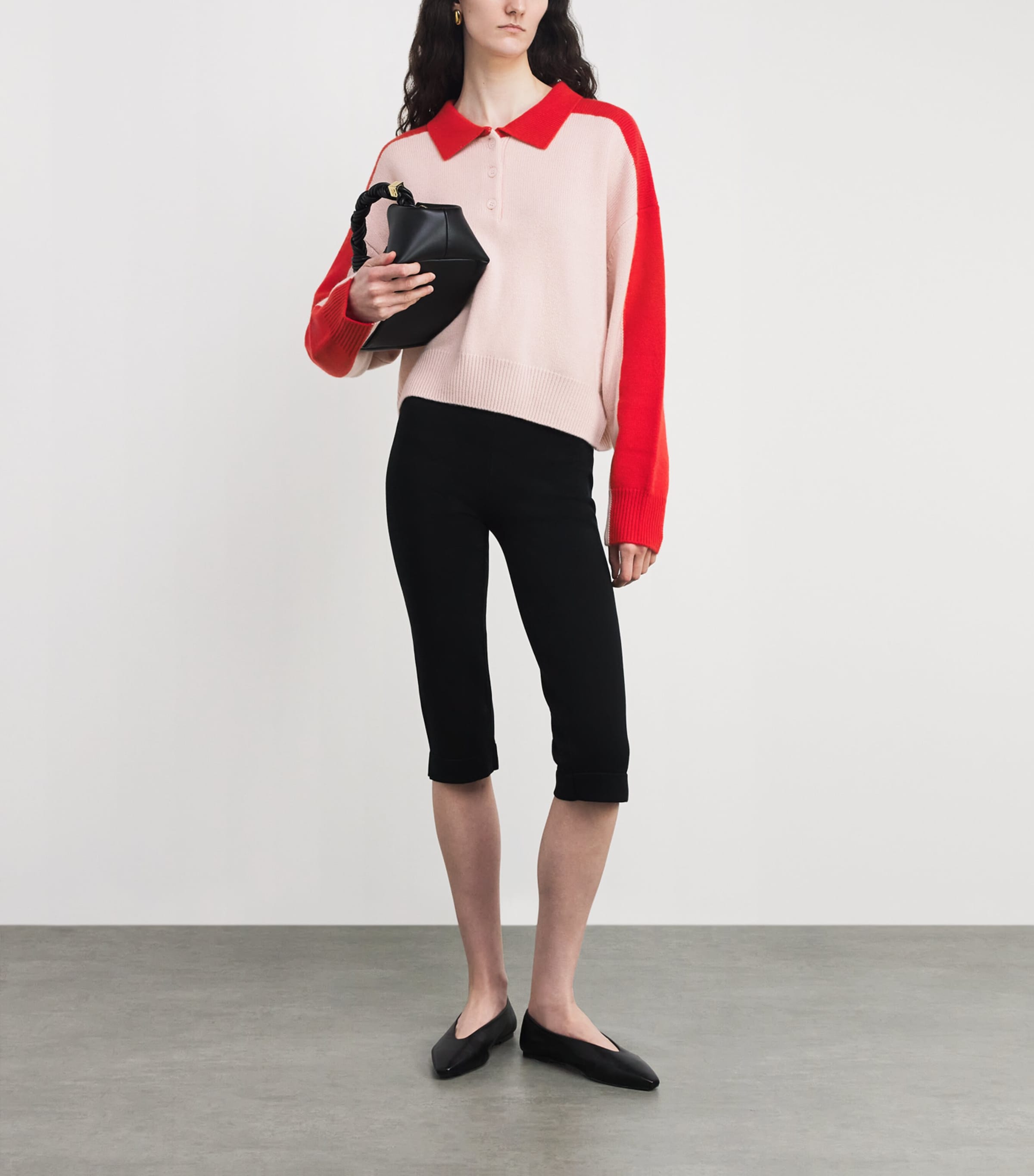 Soft Goat Womens Cashmere Polo-Neck Sweater Powder Image 2