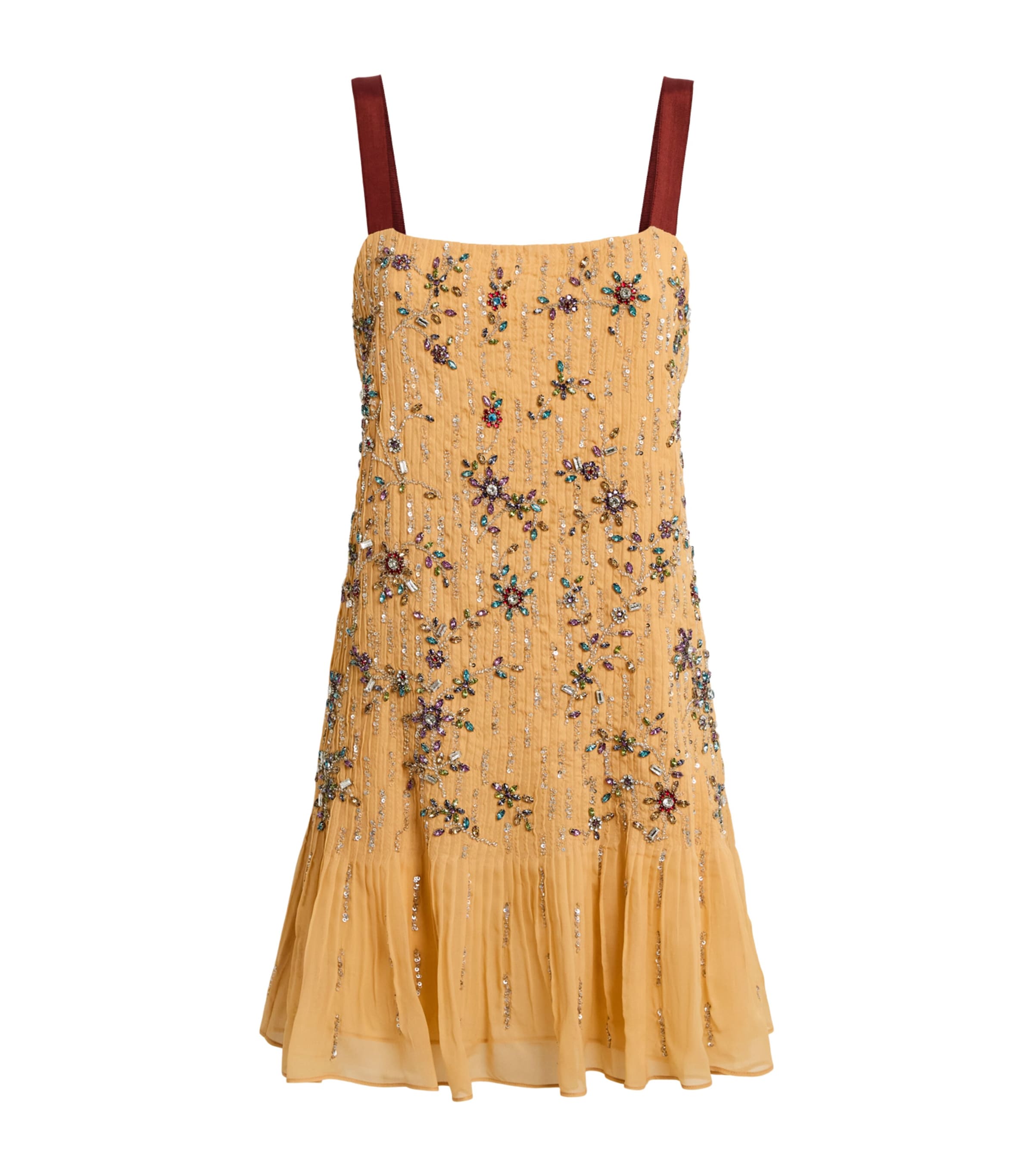 Alice+Olivia Womens Embellished Linnea Mini Dress Light Peach Image 1