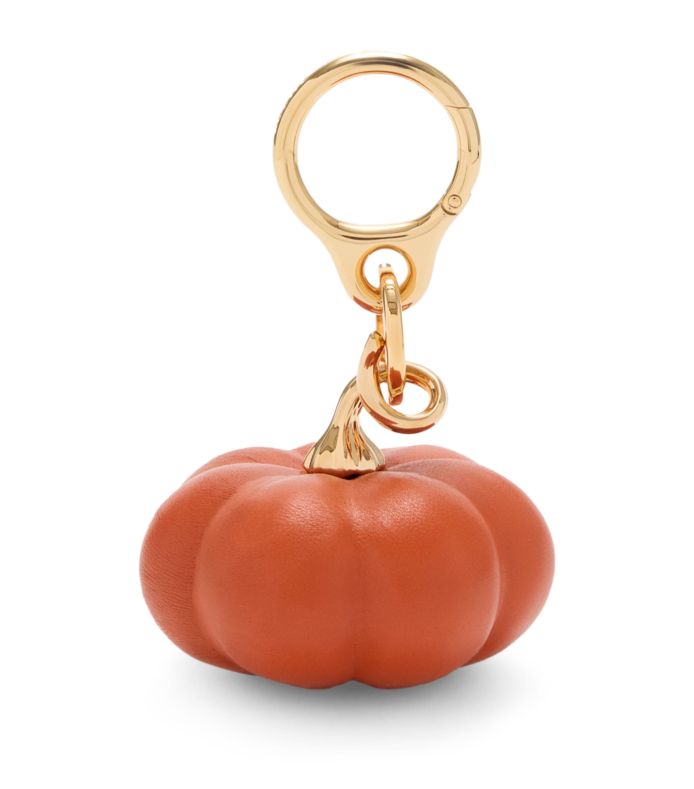 Loewe Pumpkin Gold-tone And Resin Bag Charm In Orange