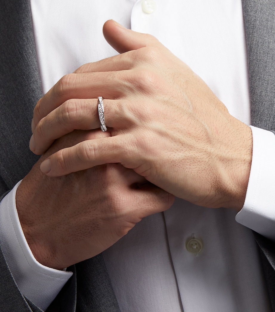 White Gold and Diamond Spiral Ring WHITE GOLD Image 5