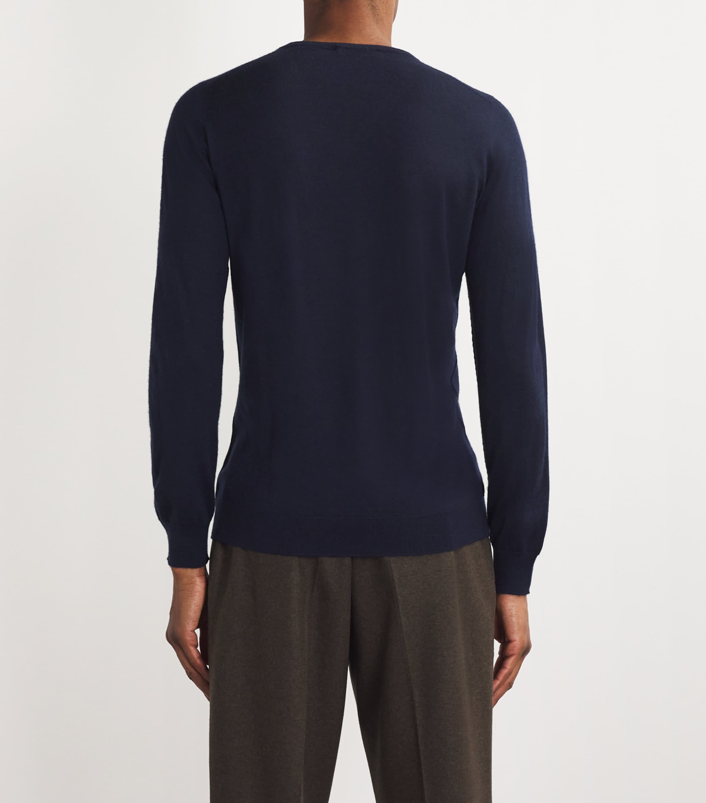 Superfine Cashmere V-Neck Sweater SD7600 DARK NAVY Image 4