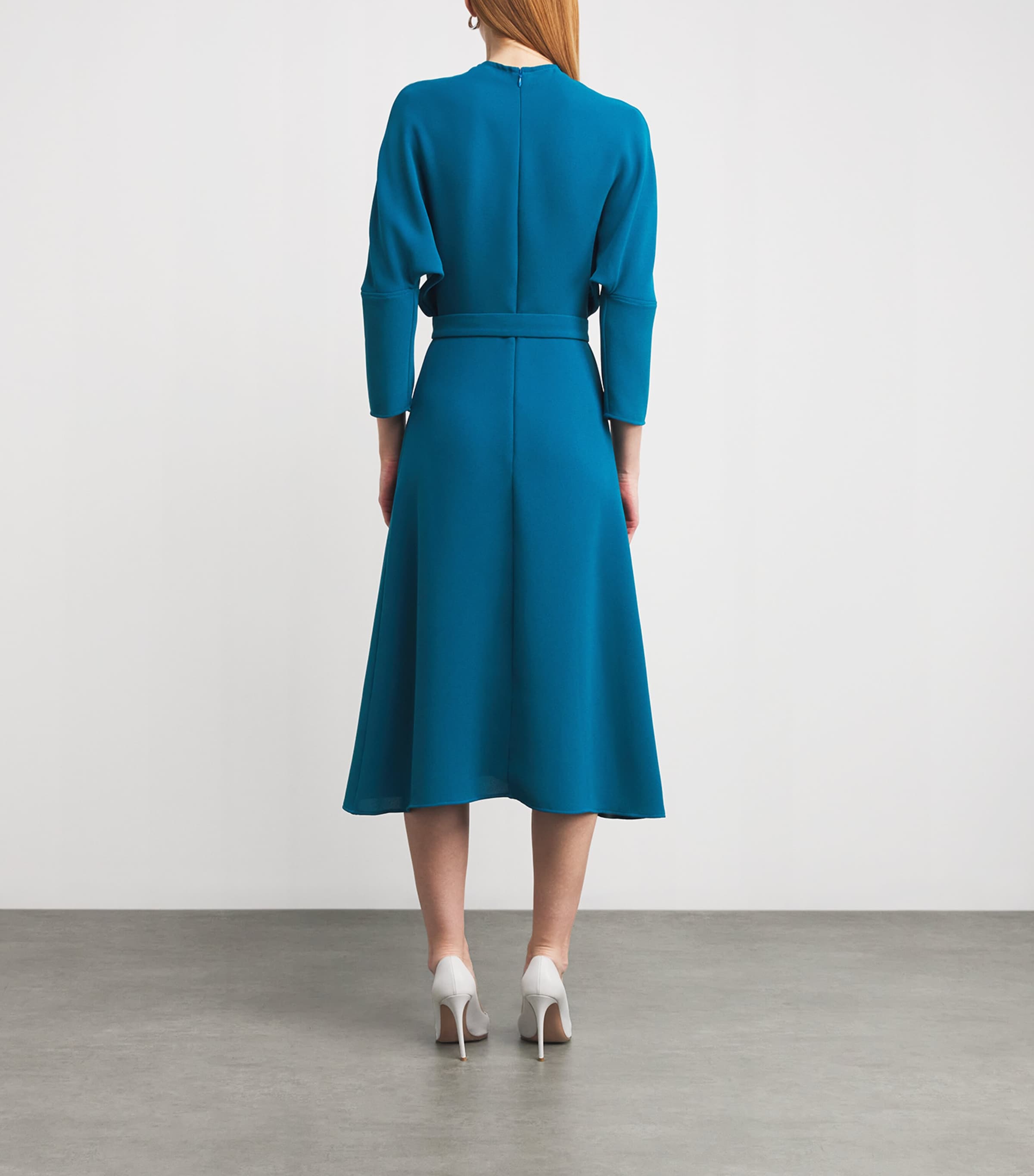 Jacquard Belted Anna Midi Dress LAGUNA BLUE Image 3