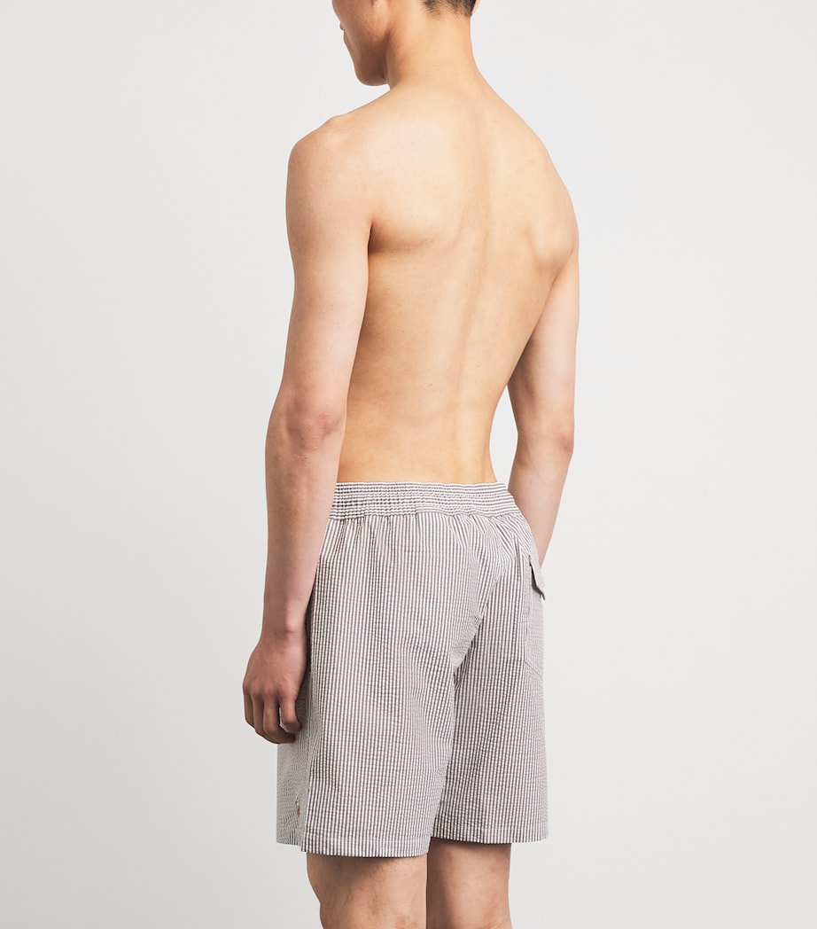 Polo Ralph Lauren Mens Seersucker Traveller Swim Shorts Nutmeg Brn Seerscker Image 4