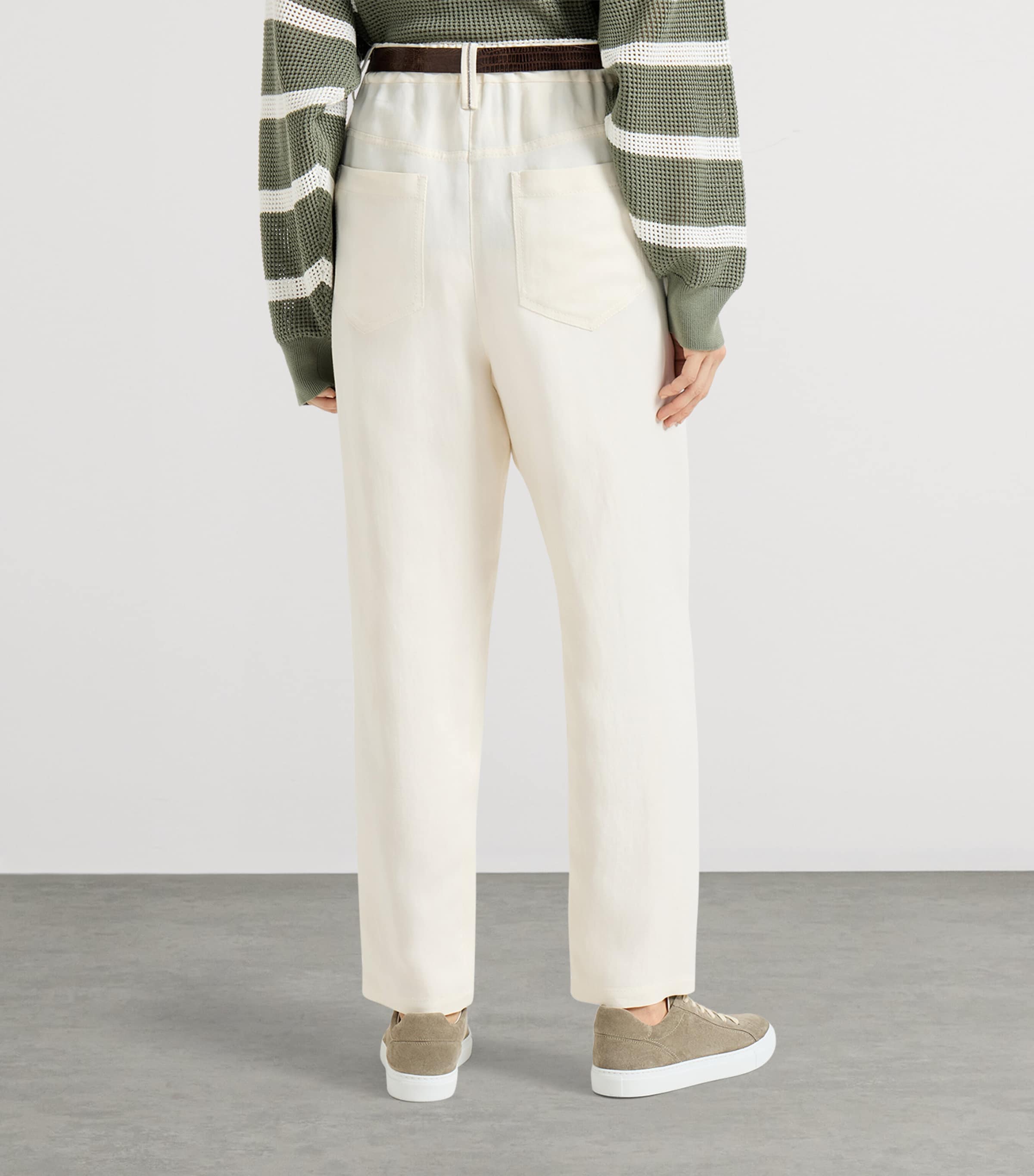 Brunello Cucinelli Womens Embellished Straight Trousers Image 5