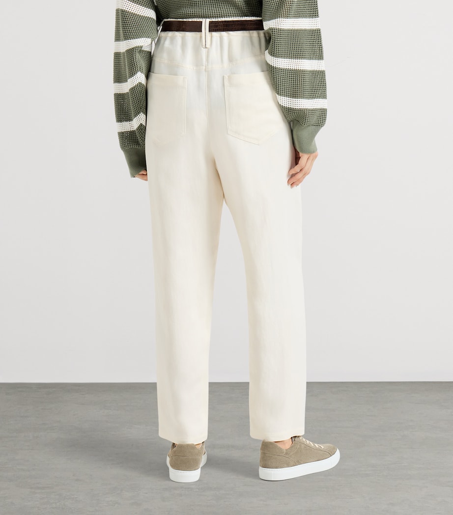 Brunello Cucinelli Womens Embellished Straight Trousers Image 5