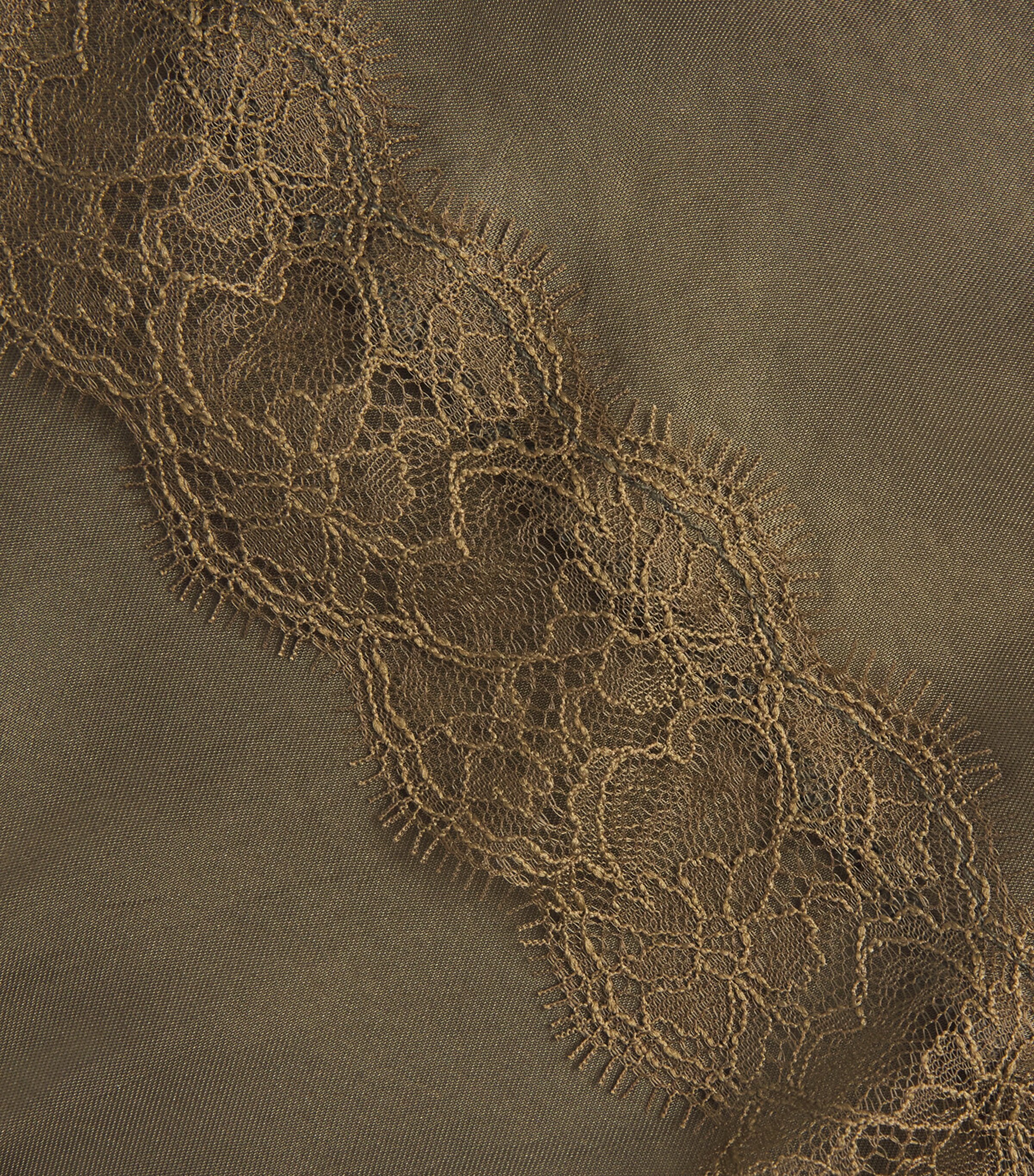 Claudie Pierlot Womens Lace-Trim Asymmetric Top Bronze Image 6