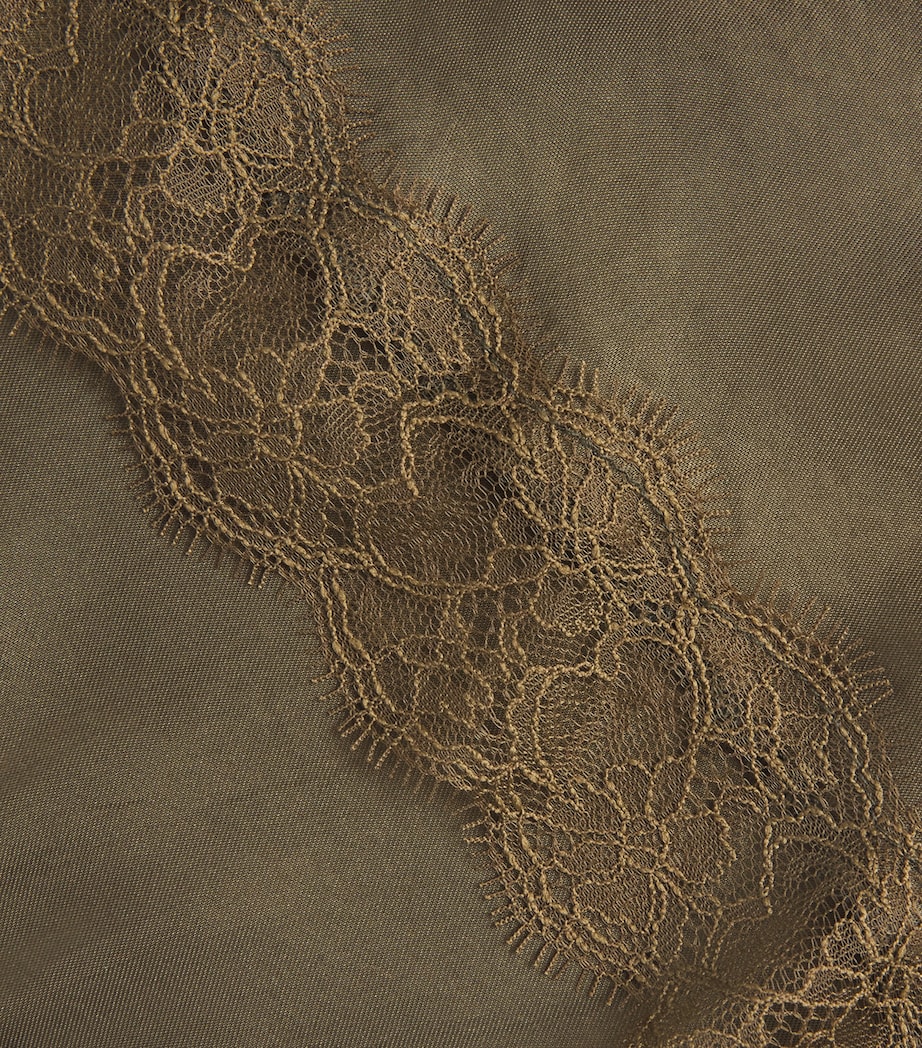 Claudie Pierlot Womens Lace-Trim Asymmetric Top Bronze Image 6