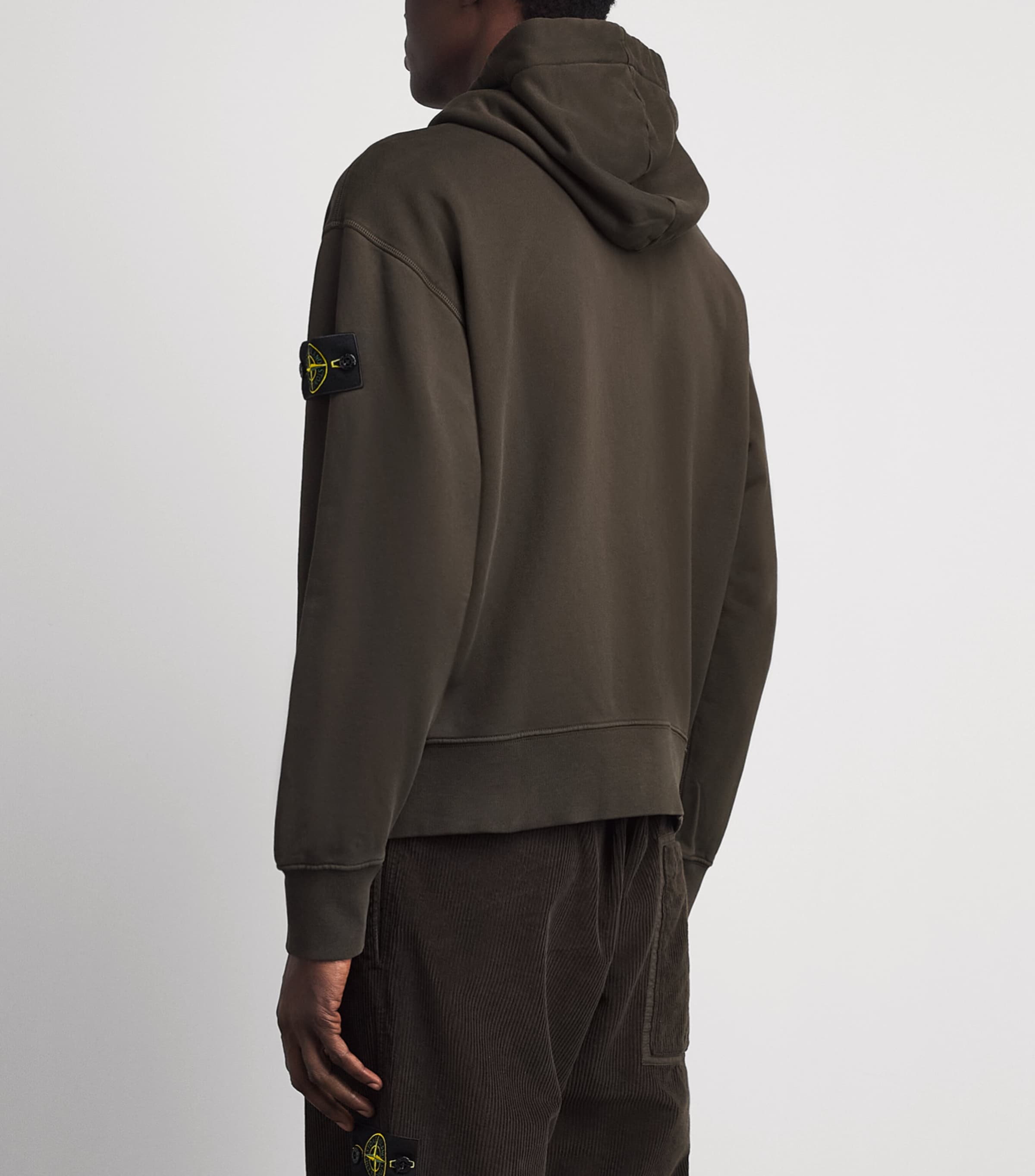Stone Island Mens Cotton Compass Patch Hoodie Image 5