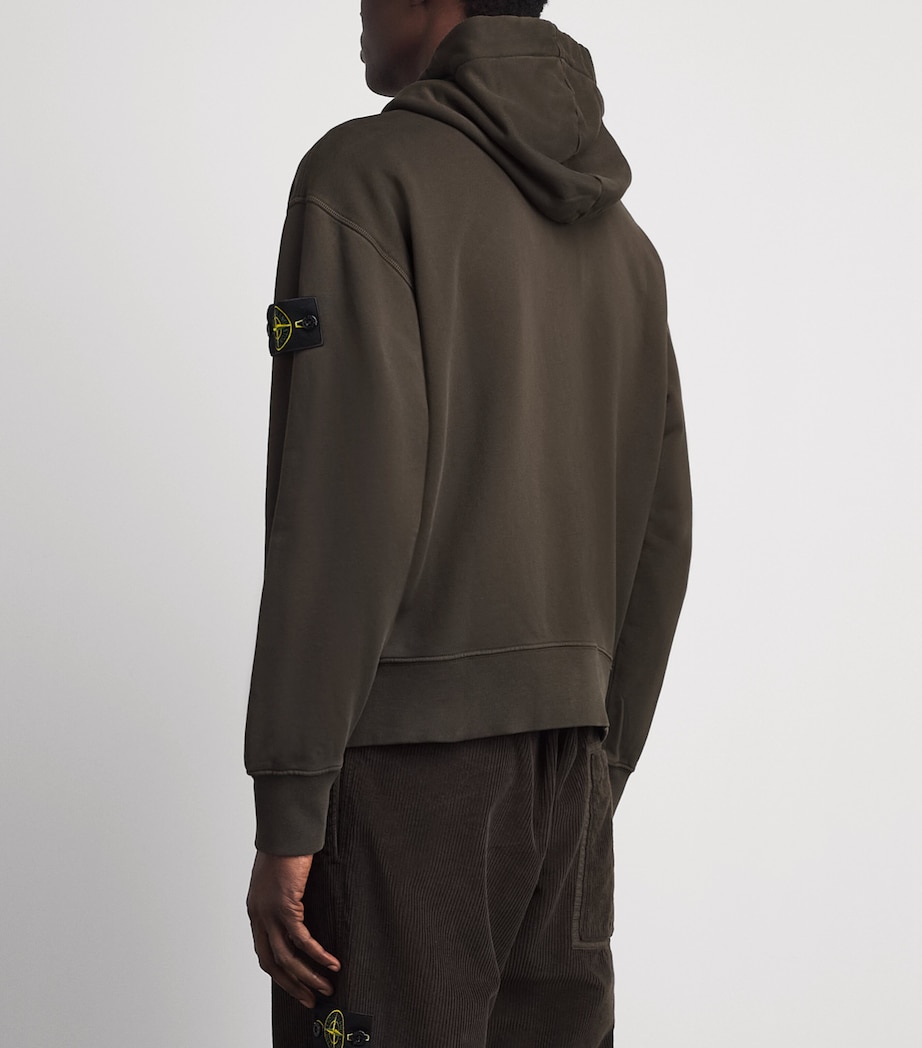 Stone Island Mens Cotton Compass Patch Hoodie Image 5