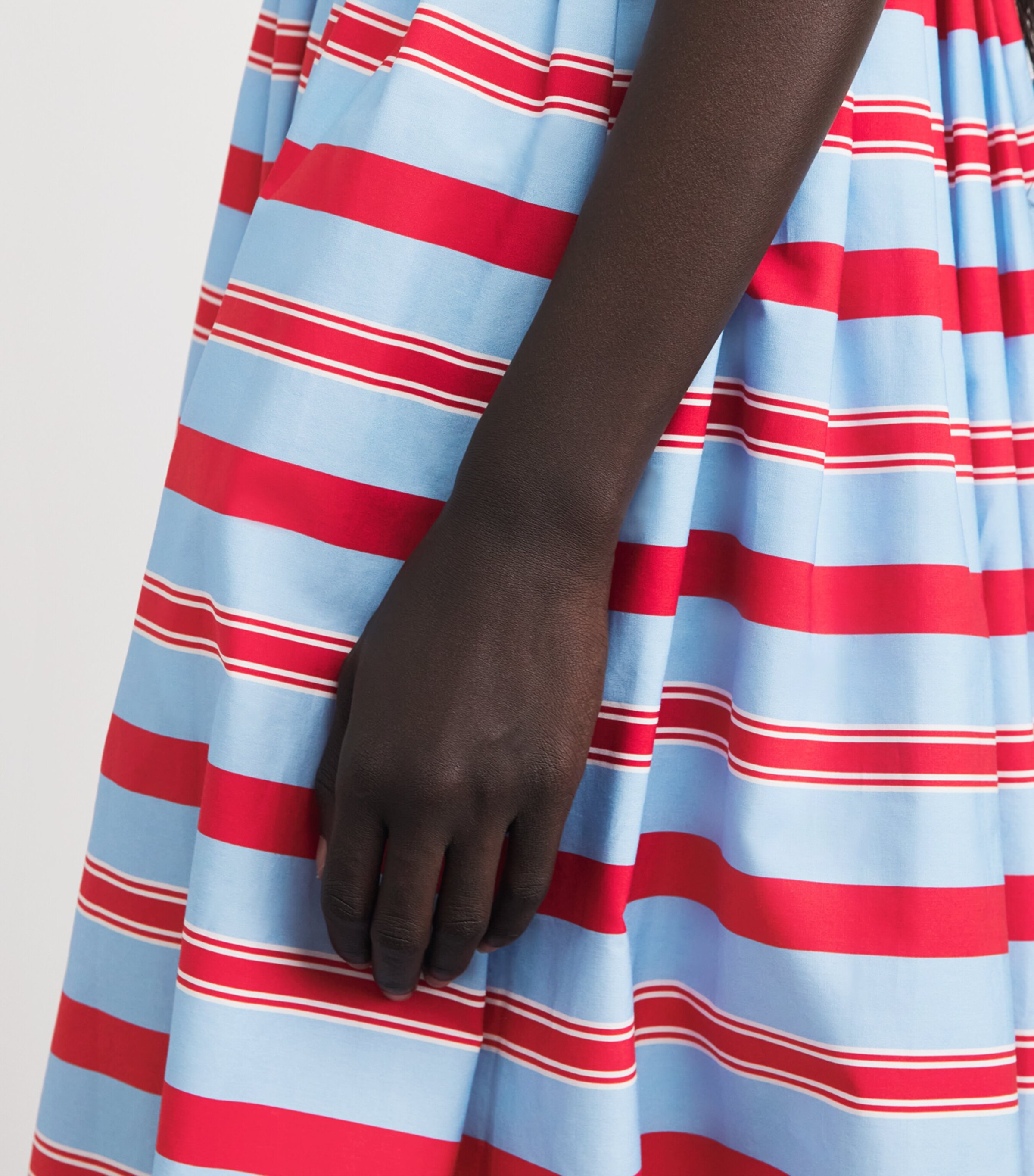 Emilia Wickstead Womens Cotton Stripe Eglatine Dress Bayedere Stripe Image 3