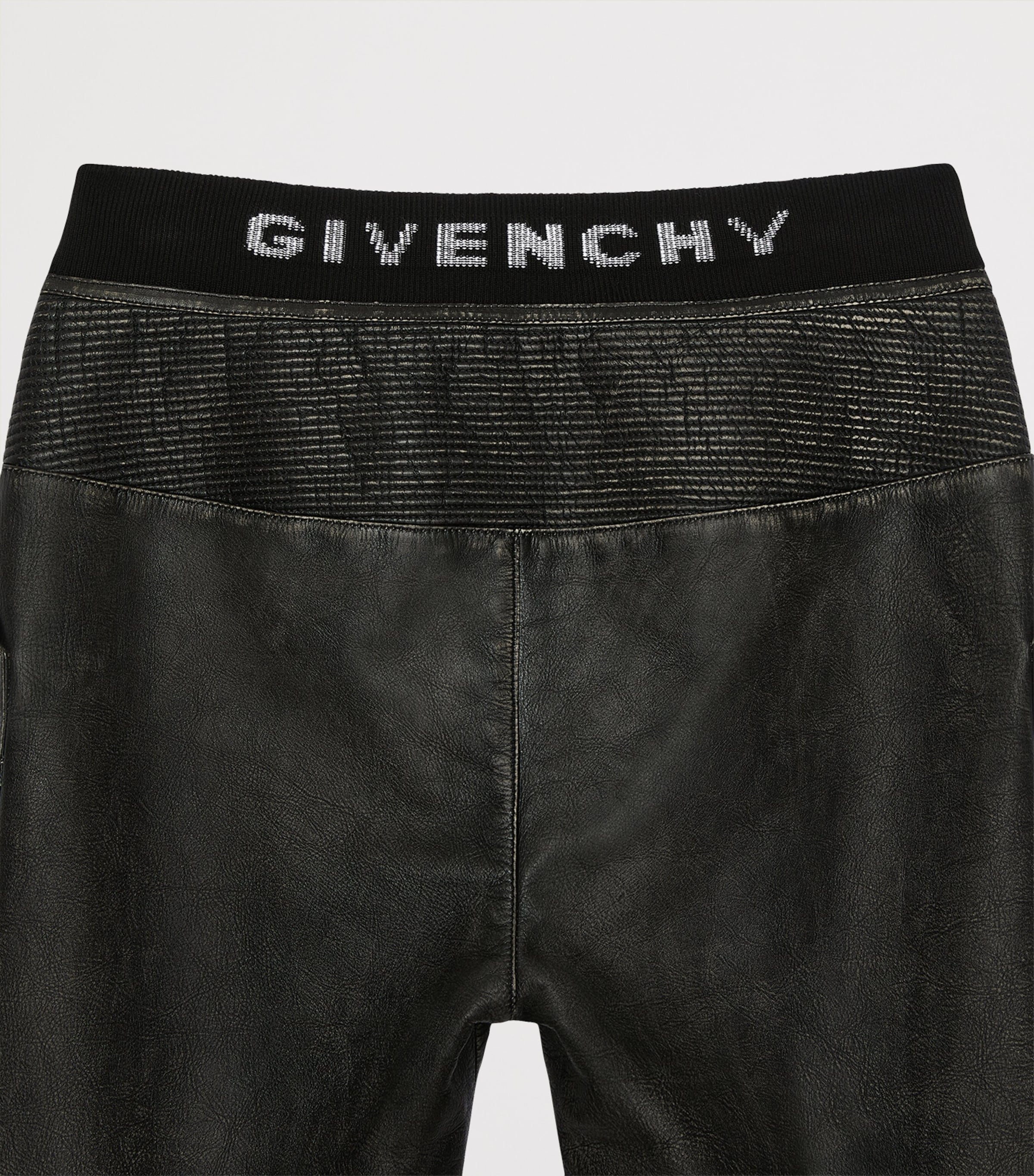 Givenchy Mens Slim Biker Leather Trousers Image 4