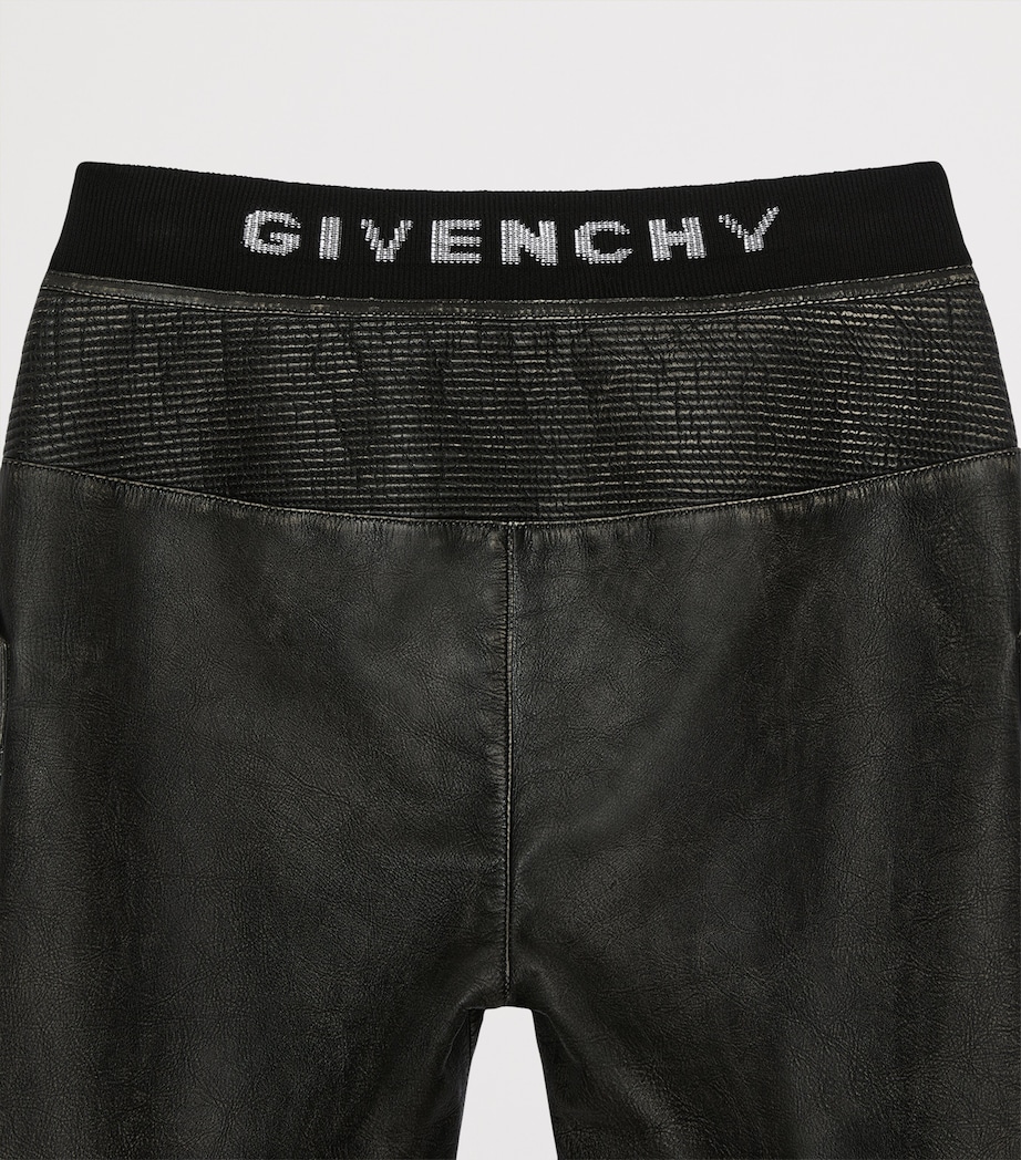 Givenchy Mens Slim Biker Leather Trousers Image 4