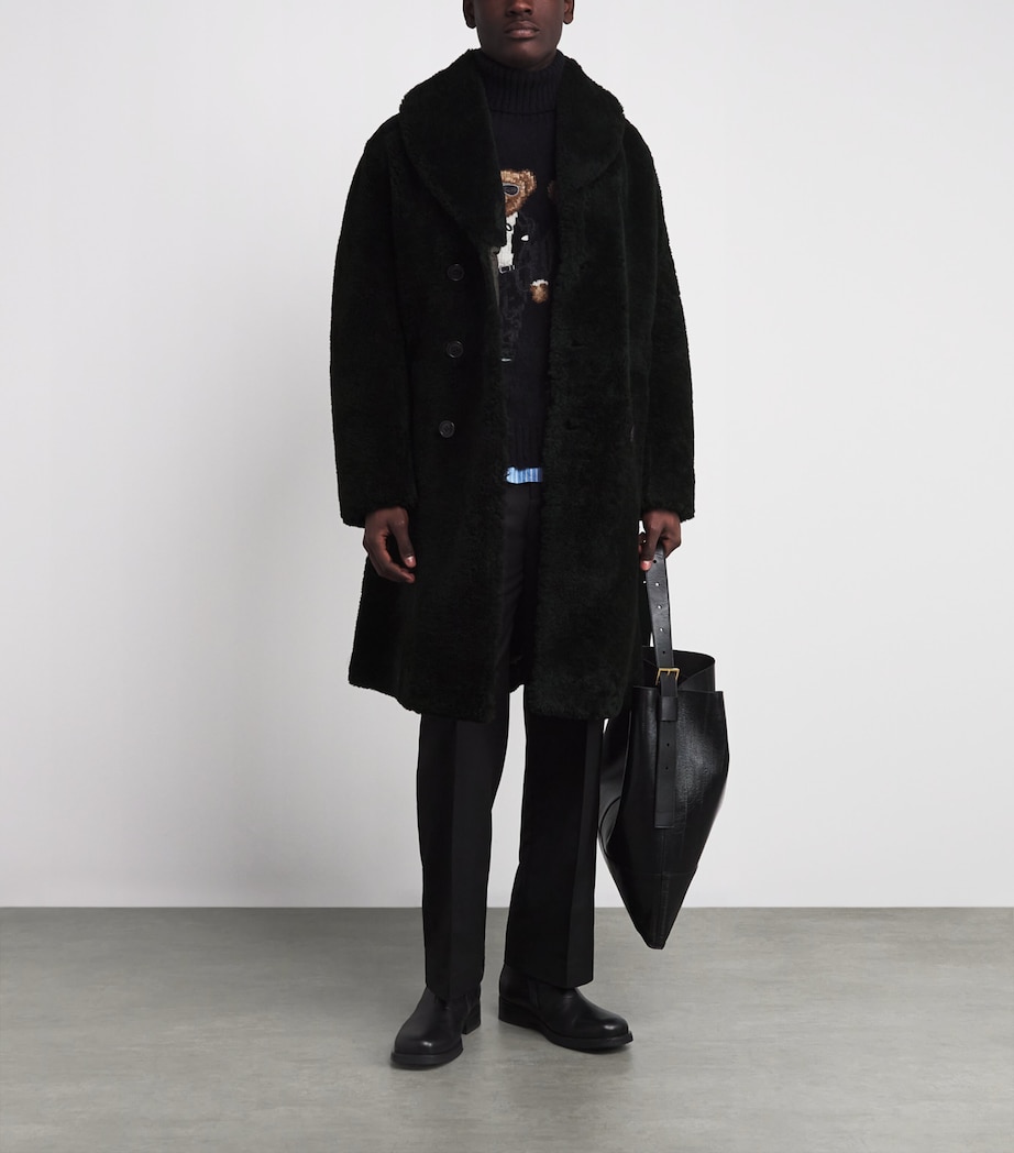 Shearling Cabot Overcoat BLACK Image 2