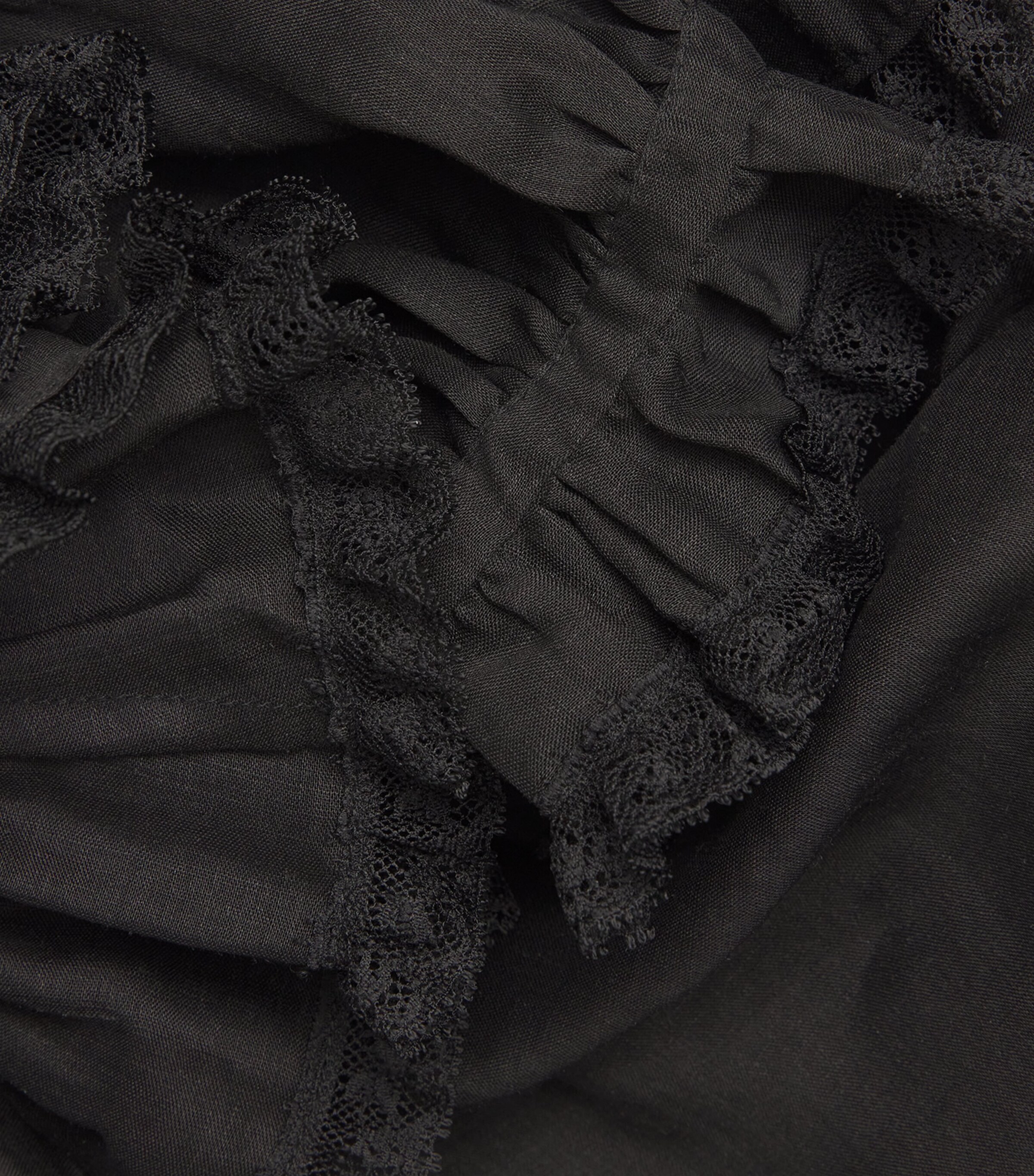 Ruffled-Trim Samara Top BLACK Image 5