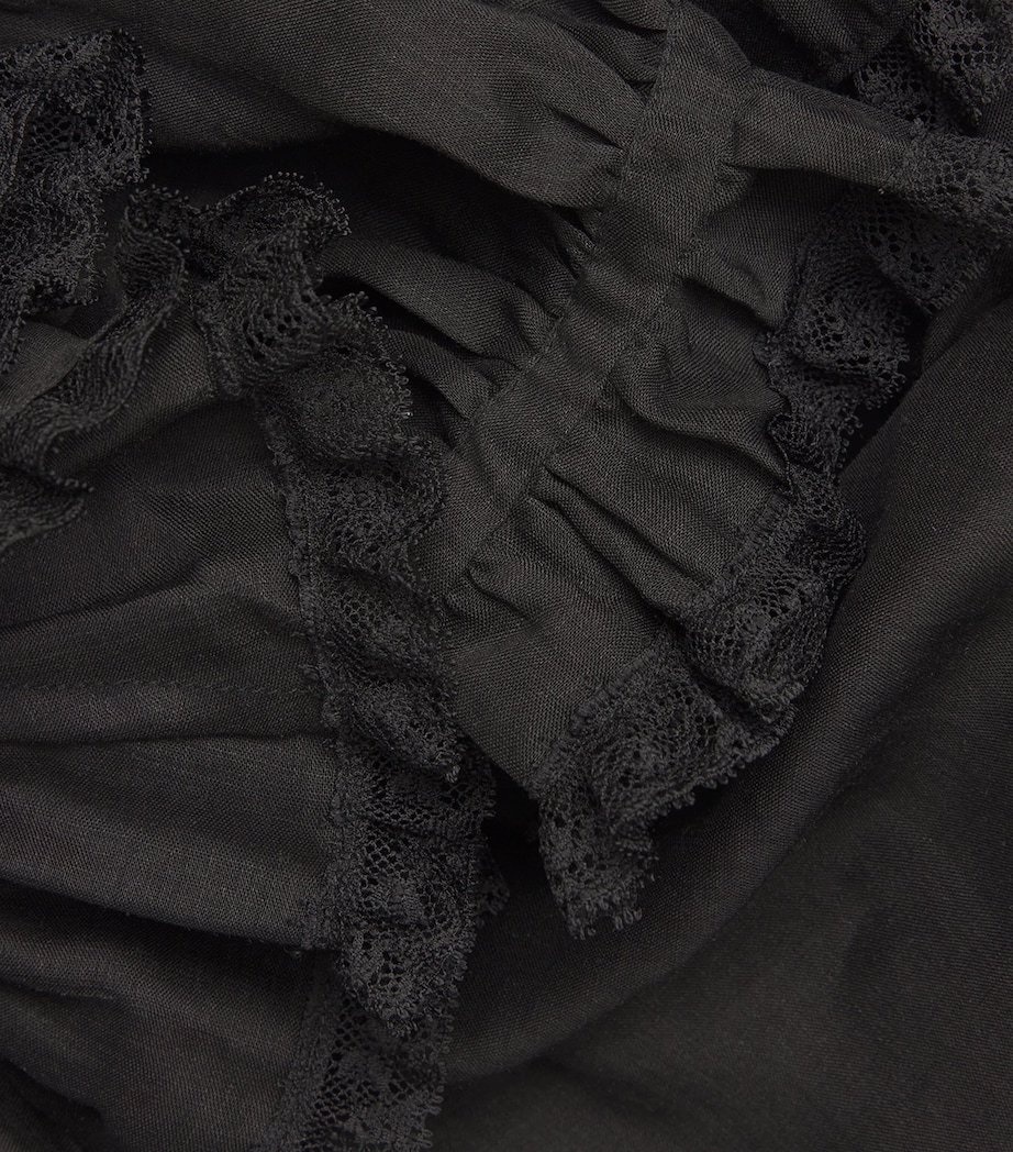 Ruffled-Trim Samara Top BLACK Image 5