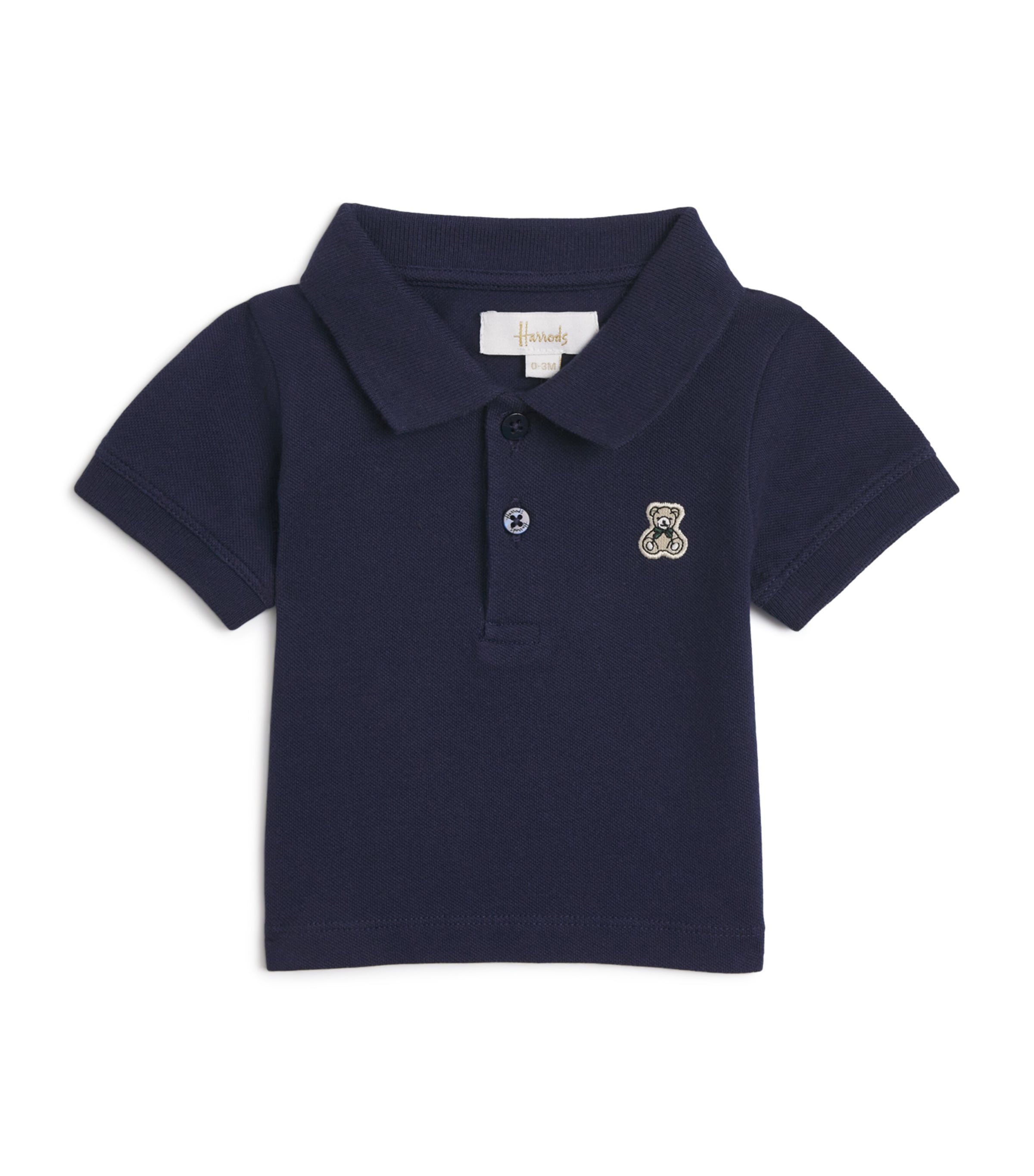 Cotton Polo Shirt (0-18 Months) NAVY Image 1