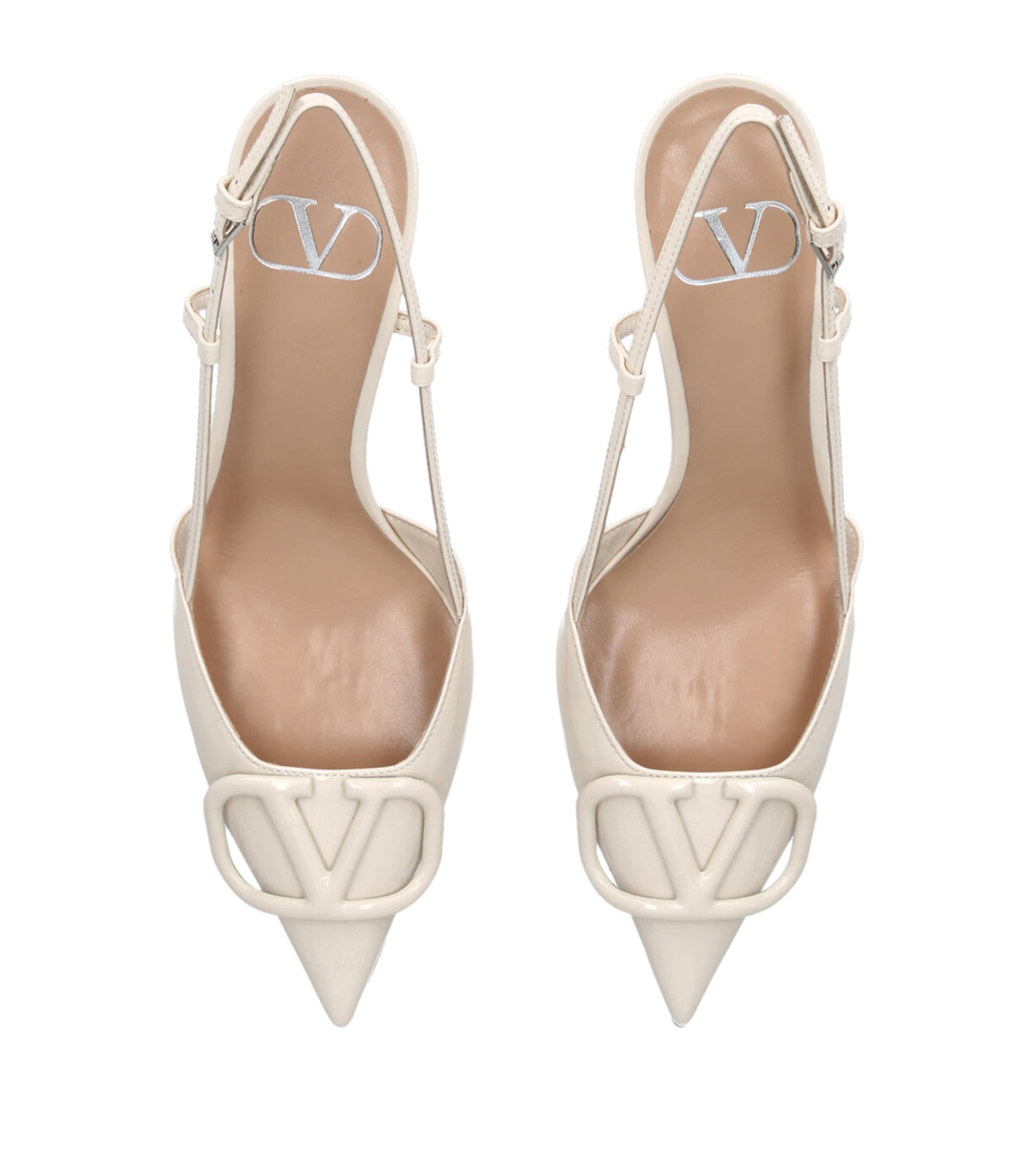 Valentino Garavani White Slingback Logo Heels 80 | Harrods US