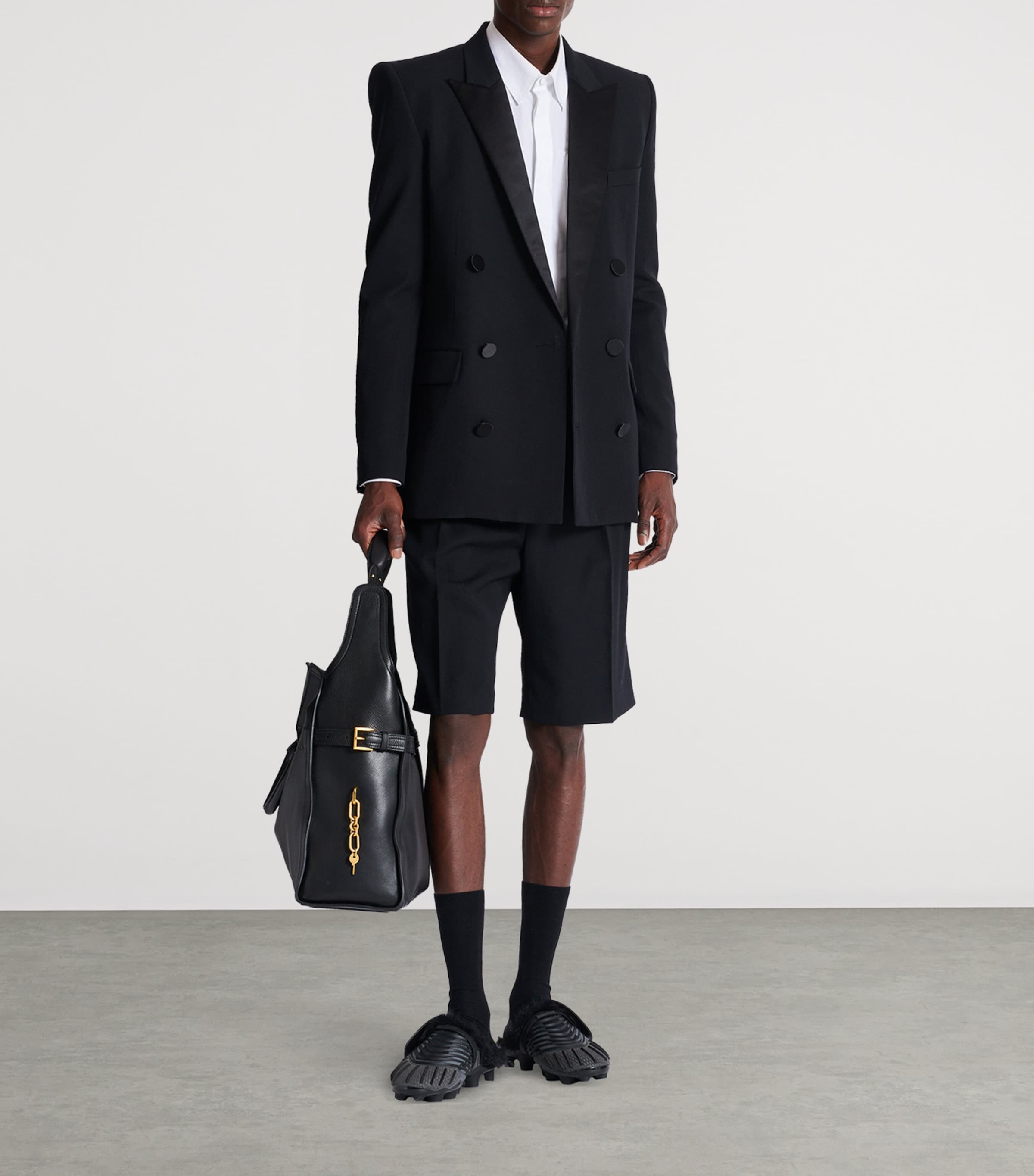 Wool-Satin Double-Breasted Blazer EAP NOIR/NOIR Image 2