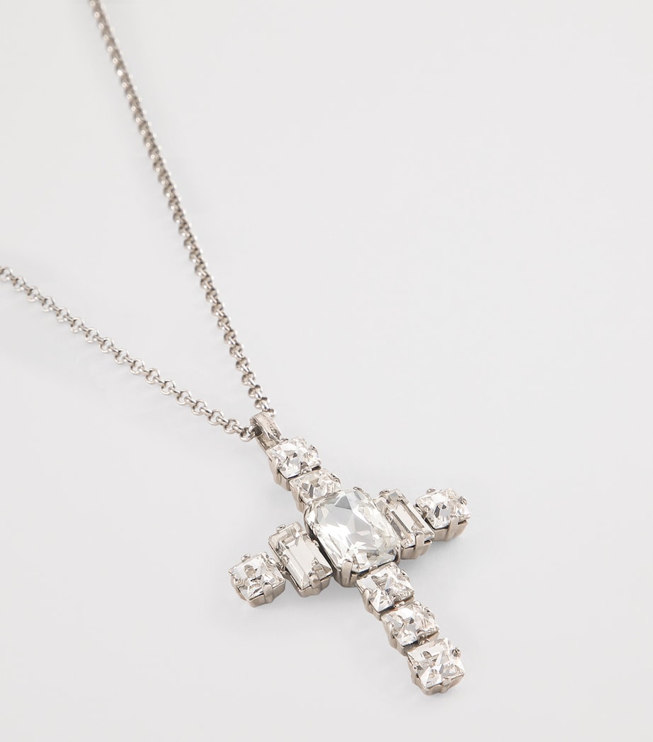 Rhinestone Cross Necklace 87655-SILVER/PALLADI Image 2