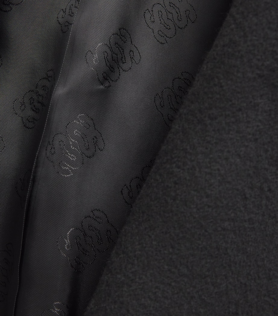 Wool Double-Breasted Overcoat BLACK Image 5