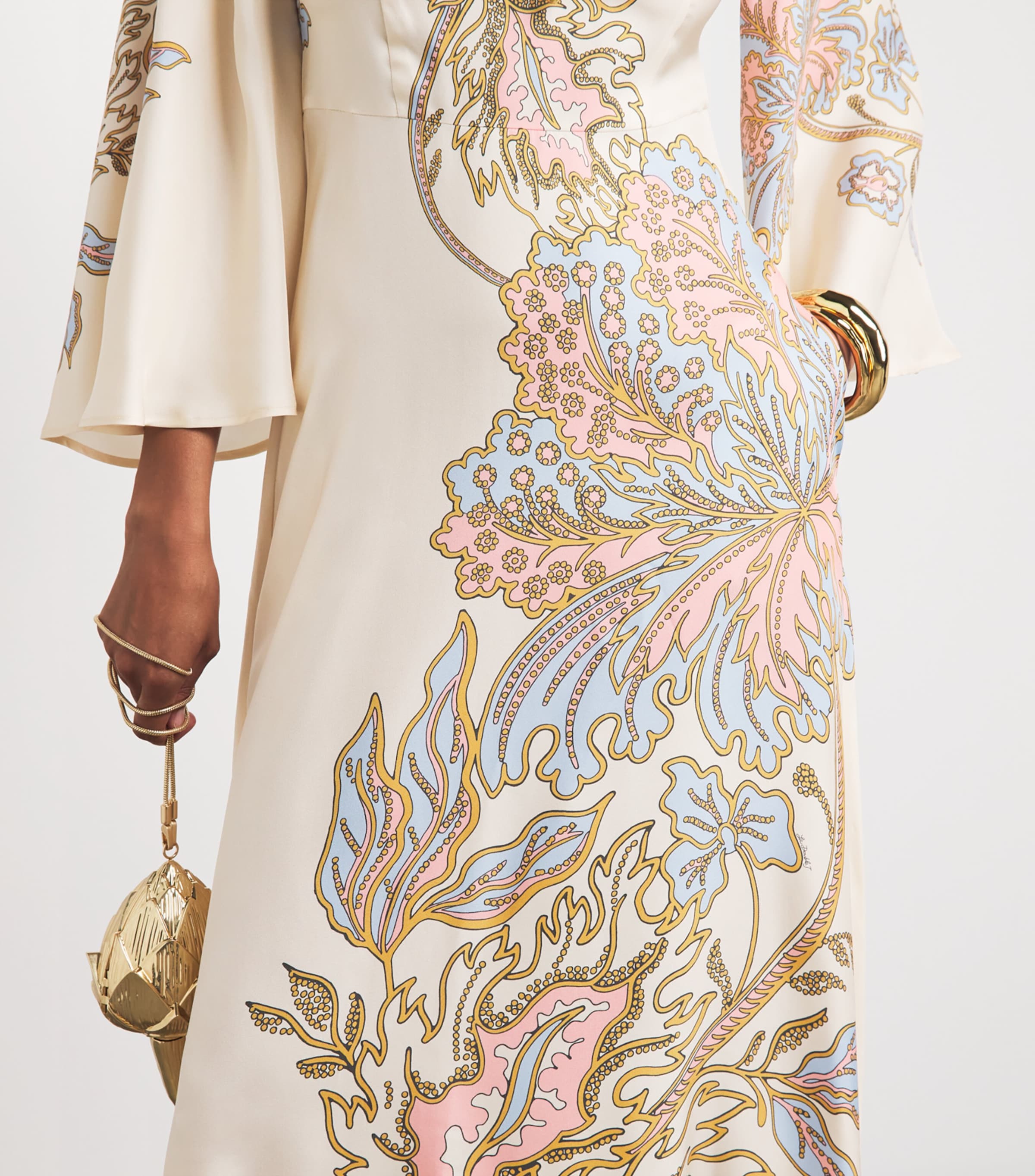 La Doublej Womens Silk Sorella Kaftan Maxi Dress Swathe Placée Image 3