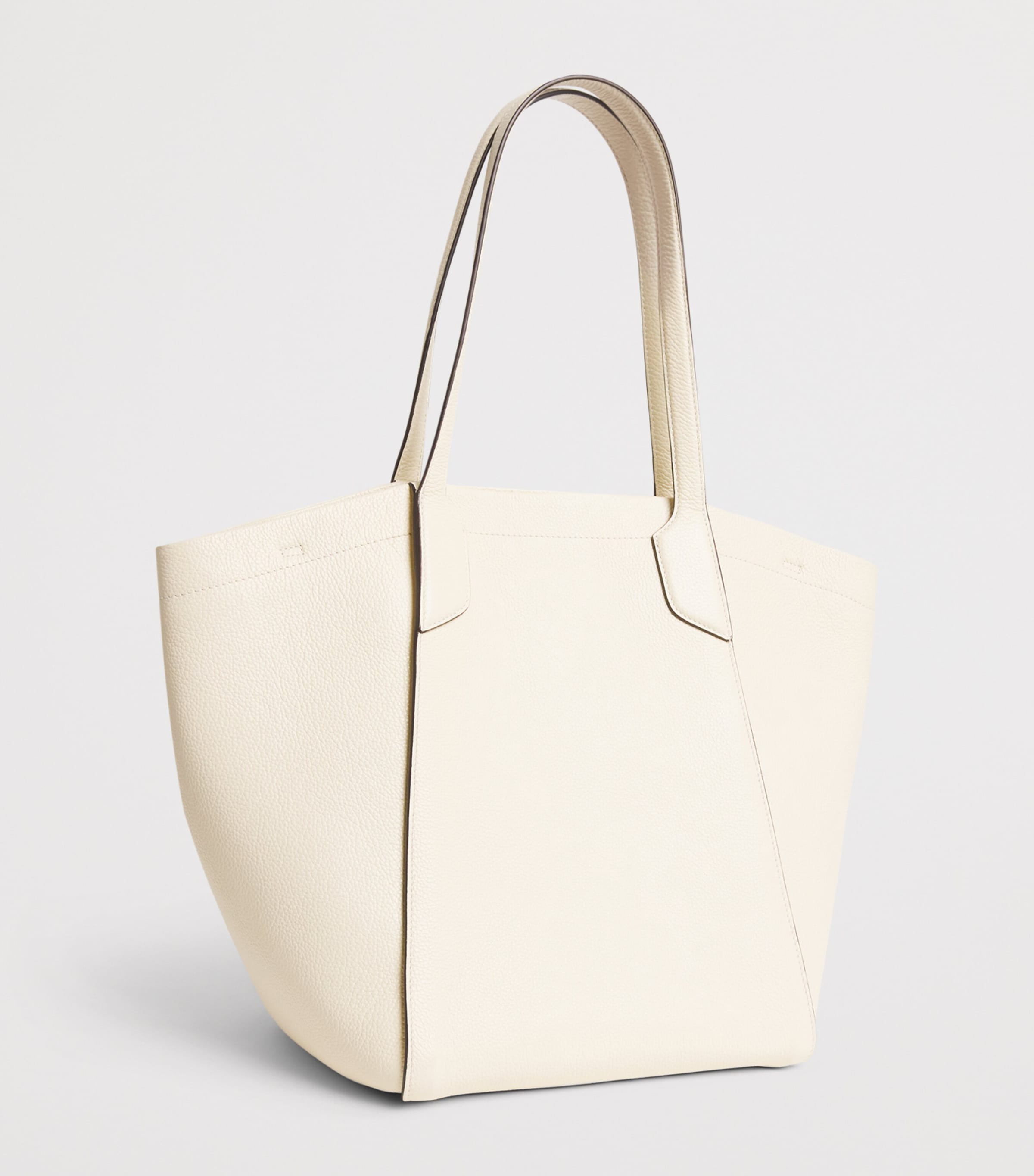 Harrods Medium Leather Freya Tote Bag Stone Image 3
