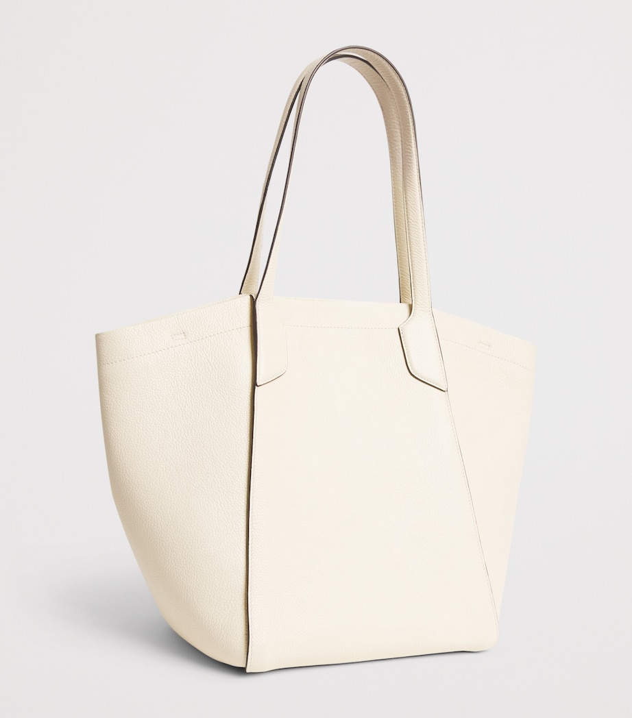 Harrods Medium Leather Freya Tote Bag Stone Image 3