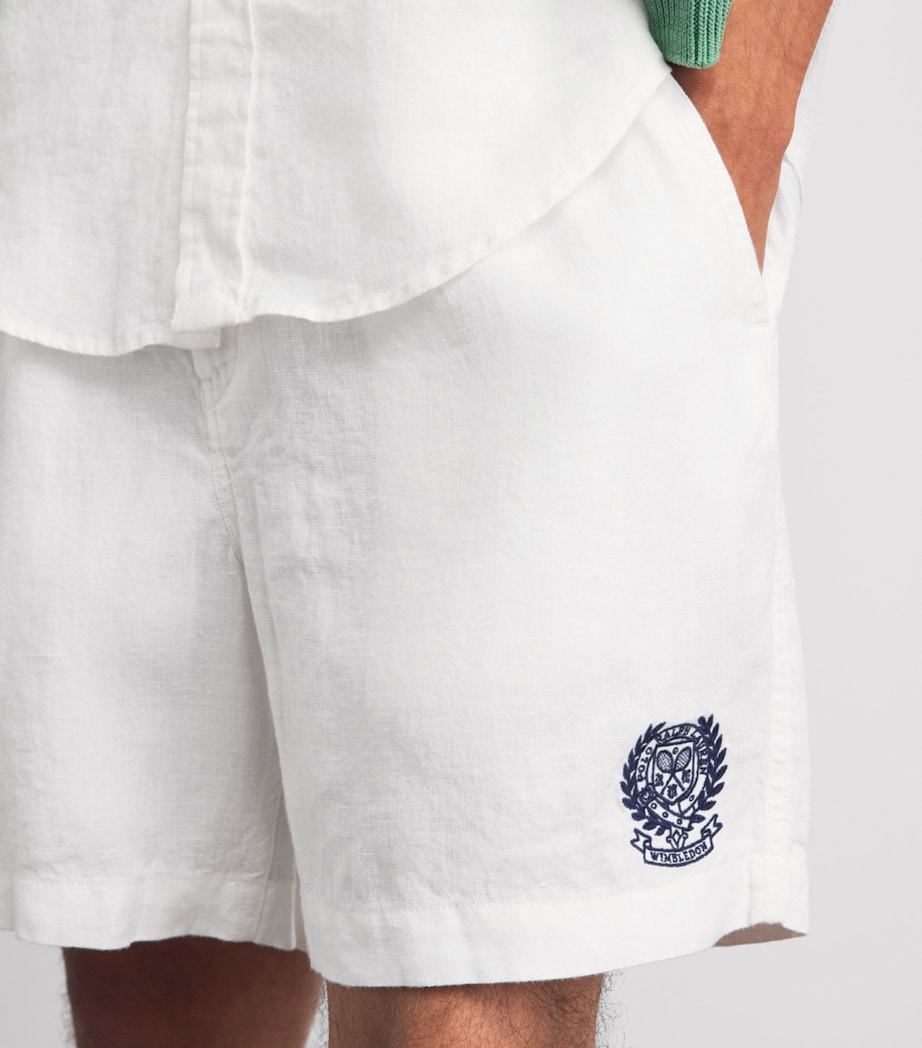 Polo Ralph Lauren Mens x Wimbledon Linen Shorts Ceramic White Image 3