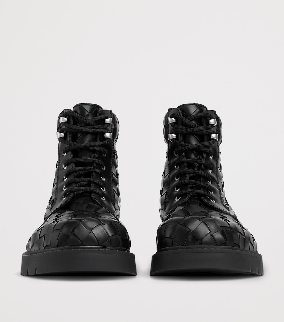 Leather All-Over Intrecciato Ankle Boots 1000 Image 3