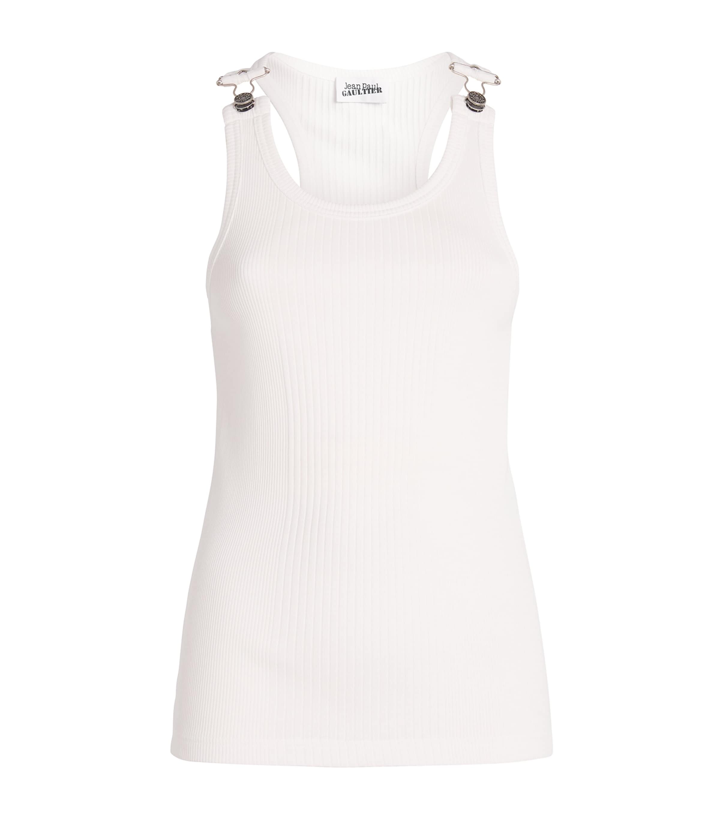 Jean Paul Gaultier Cotton Buckle-detail Tank Top In White