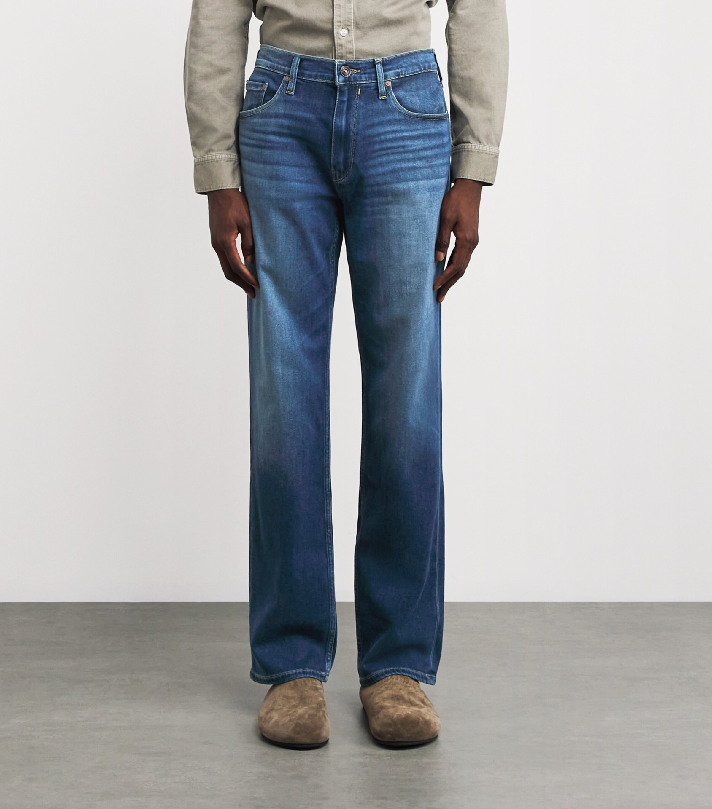 PAIGE Mens Transcend Vintage Doheny Straight Jeans Carnell Image 3